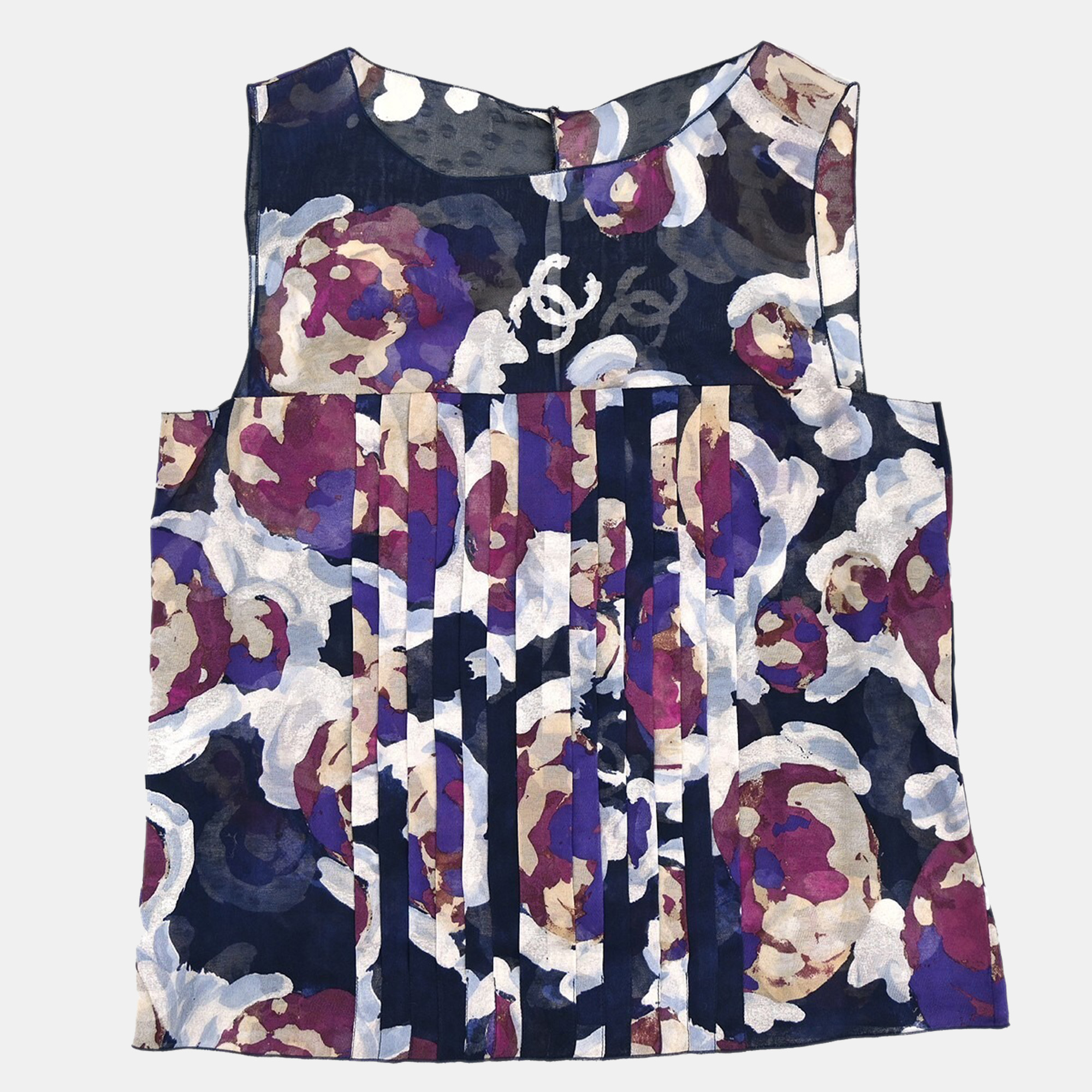 

Chanel Navy Sleeveless Top Size, Navy blue