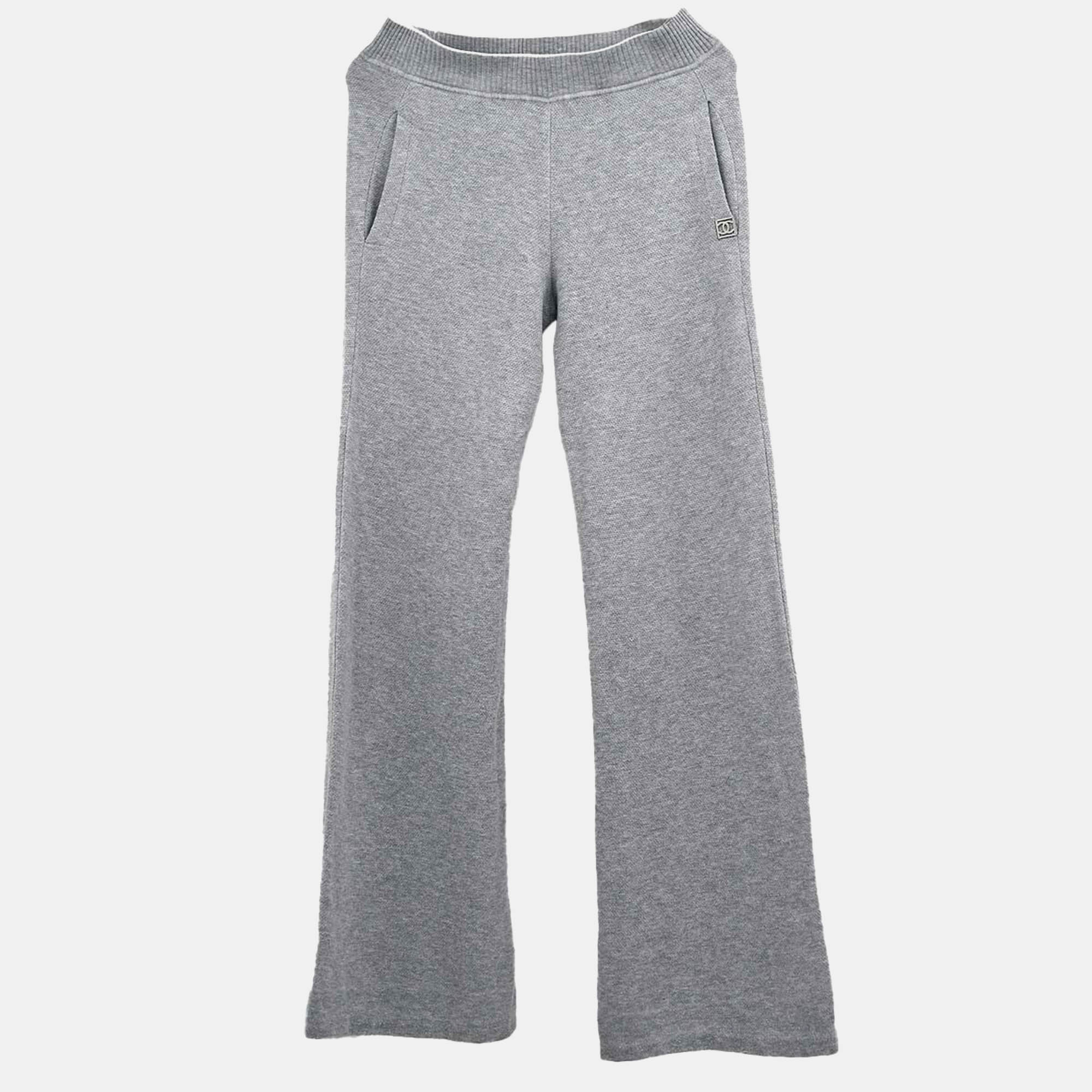 

Chanel Sport Line Gray Fabric Long Pants Size 38, Grey