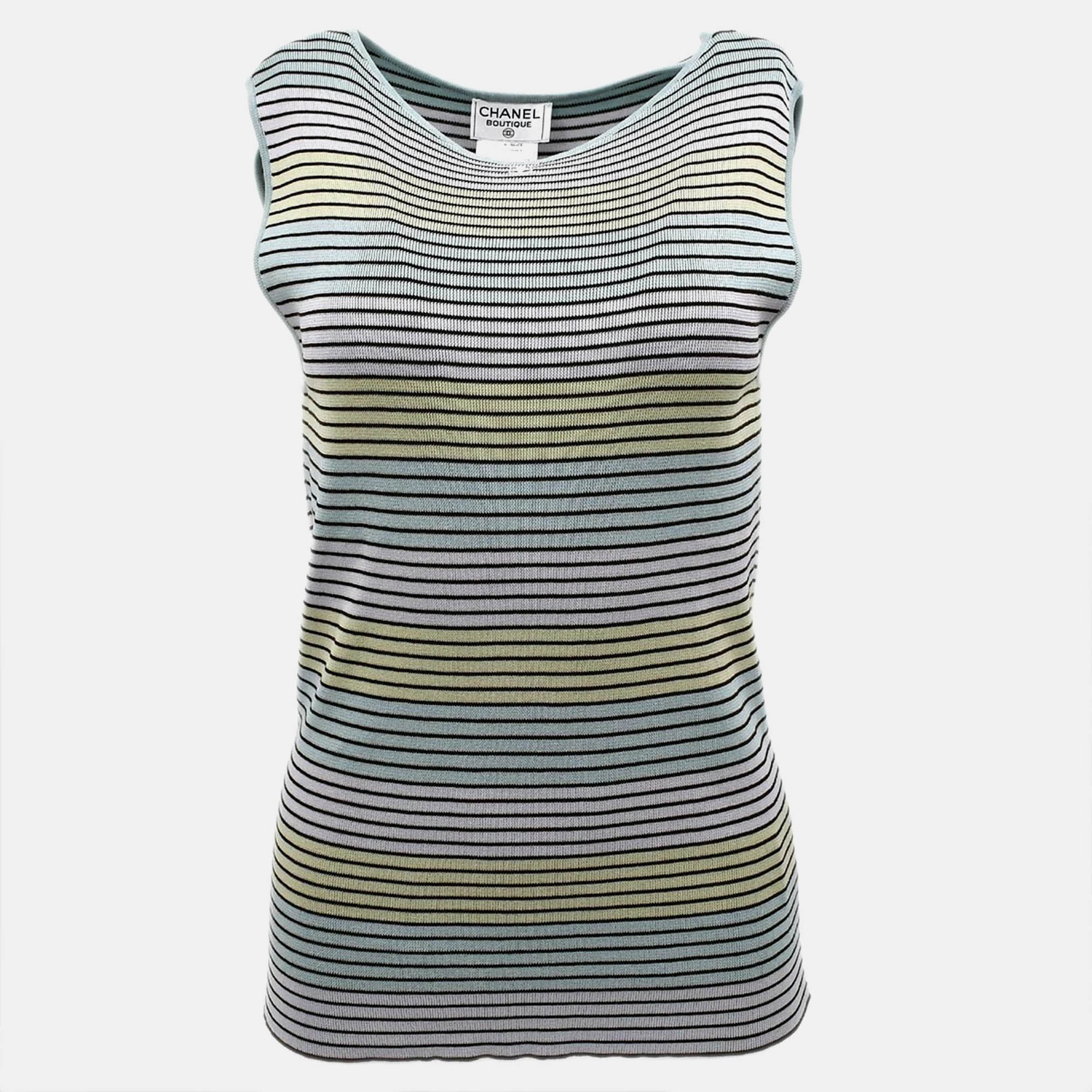 

Chanel Sleeveless Multicolor Cotton Top Size 46