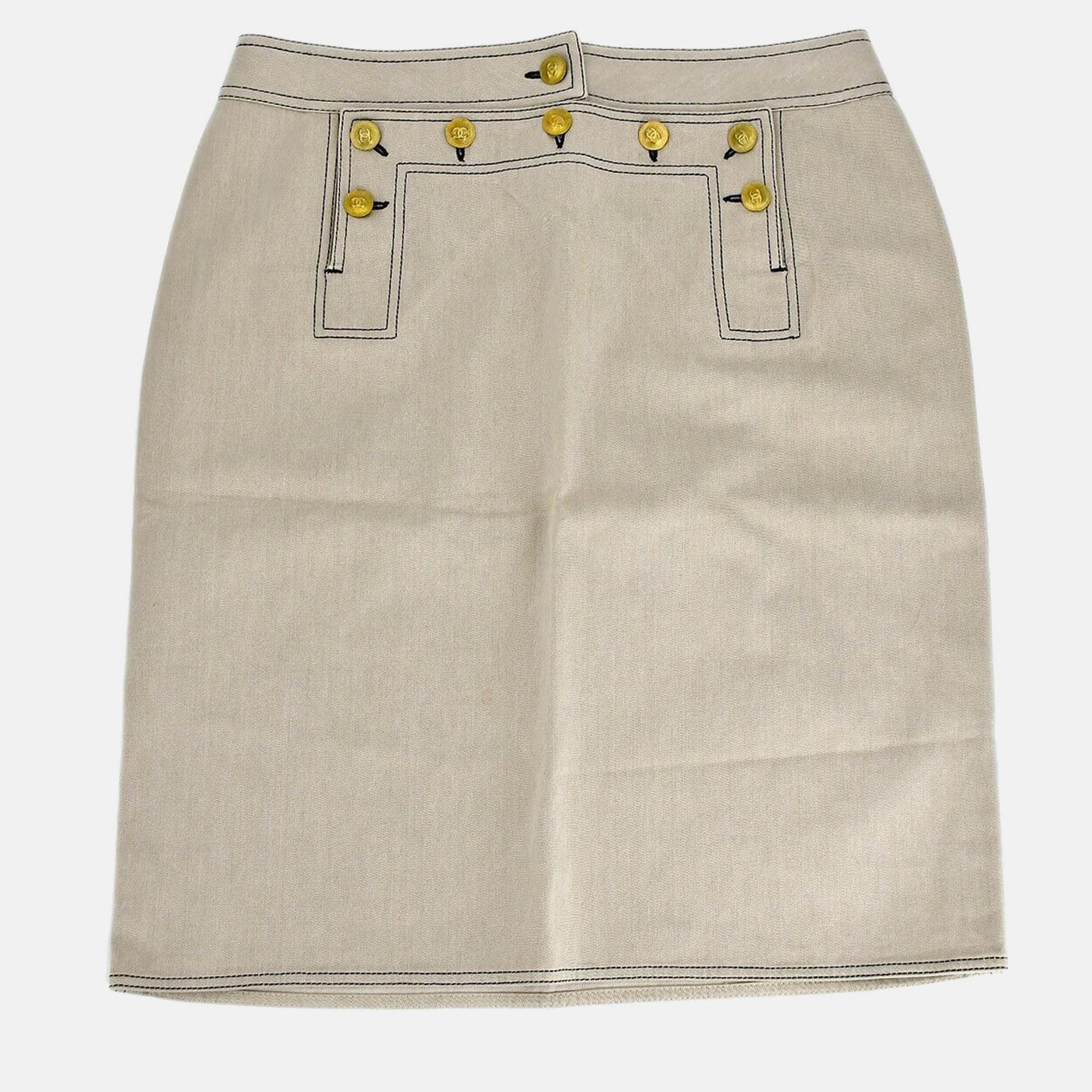 

Chanel Beige Cotton Skirt Size 44
