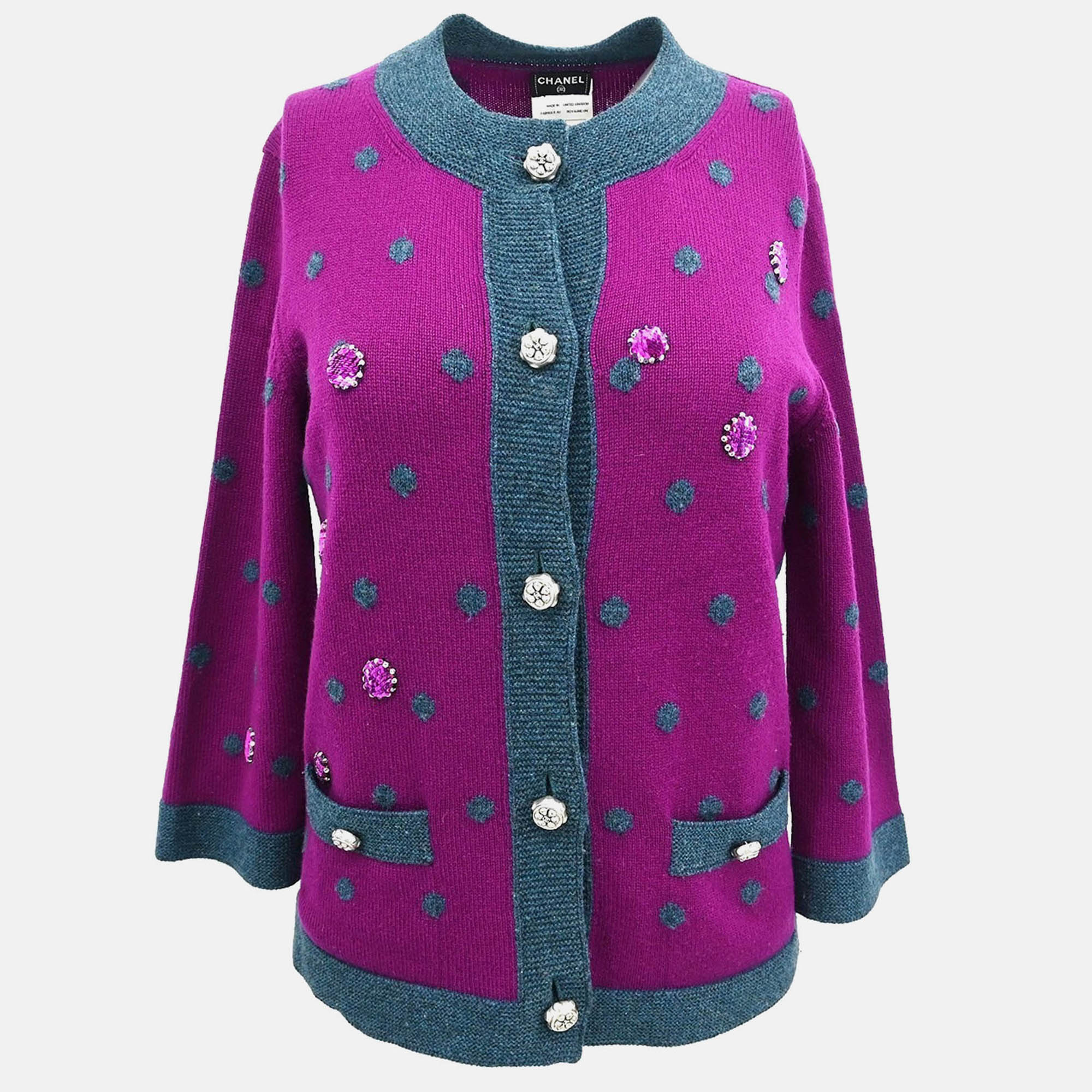 

Chanel Cardigan Purple 08A #38, Grey