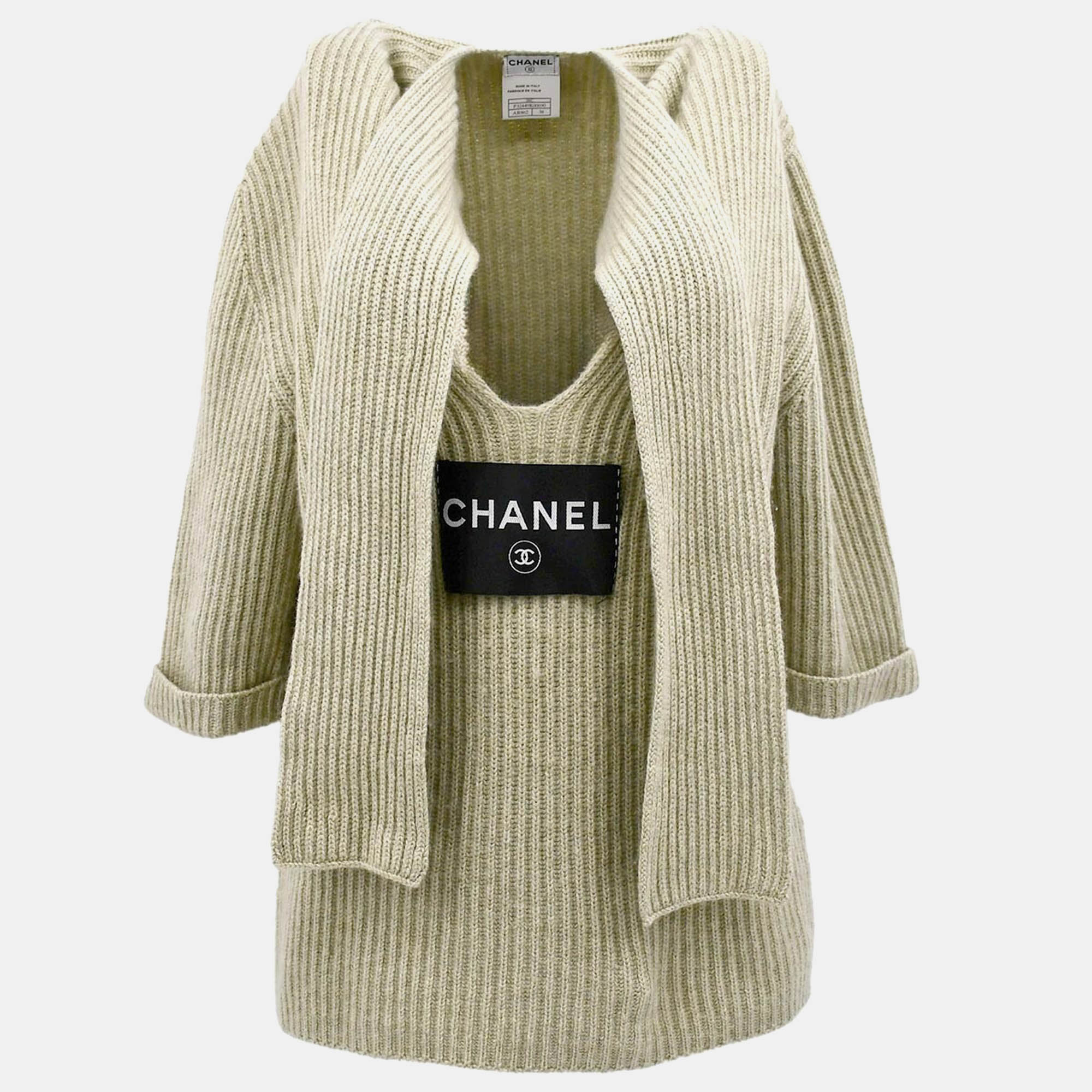 Pre-owned Chanel Sweater Gray Size 38