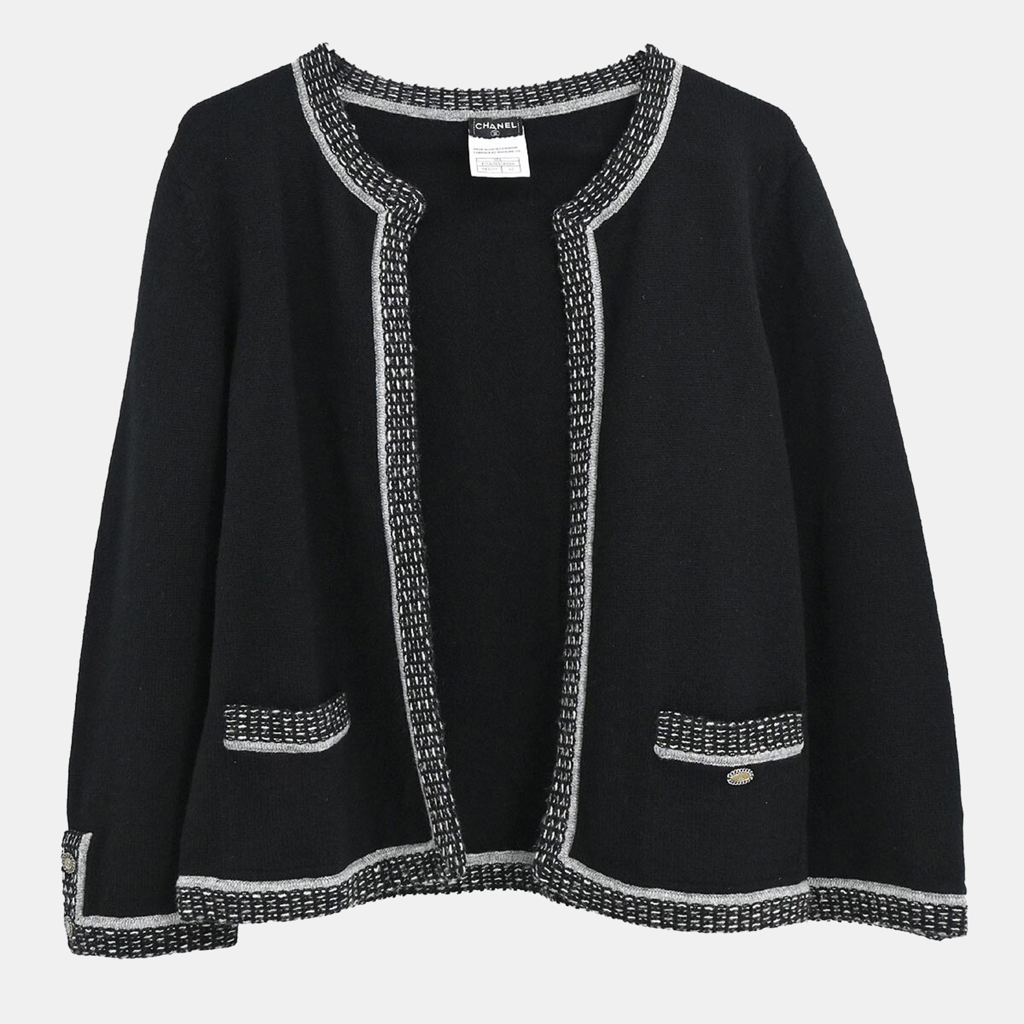 

Chanel Black Cardigan 42