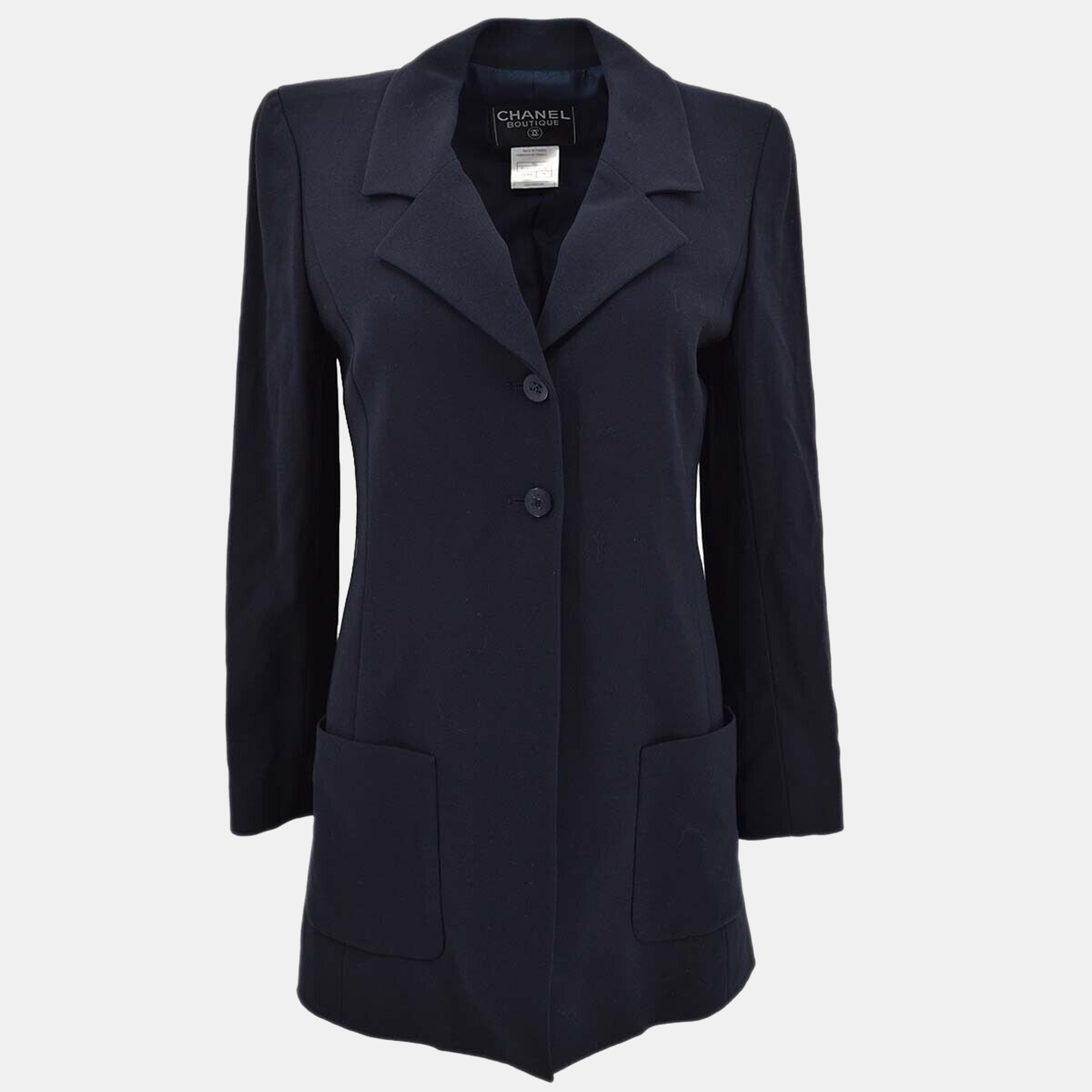 

Chanel Single Breasted Jacket Navy, Navy blue