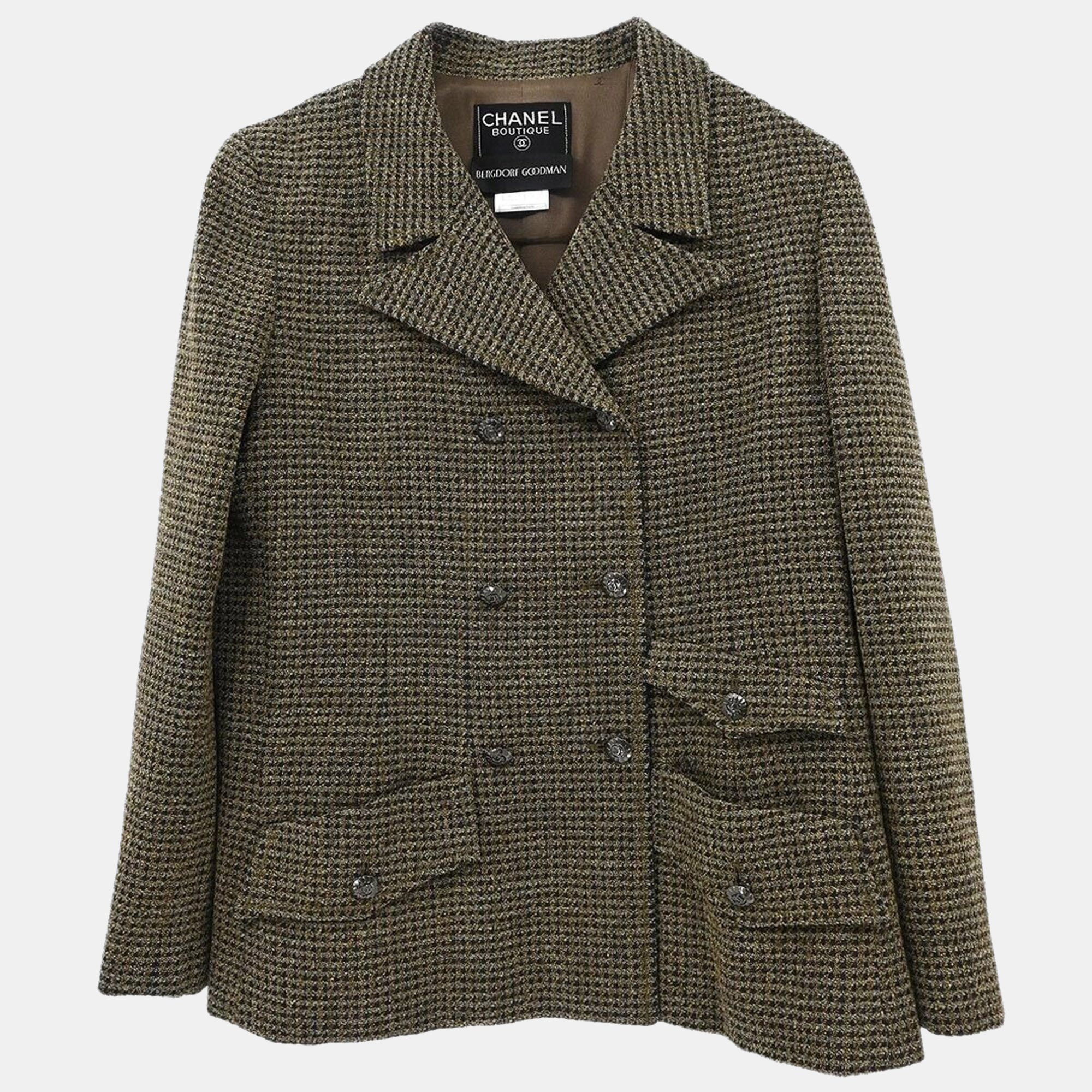 

Chanel Double Breasted Jacket Brown