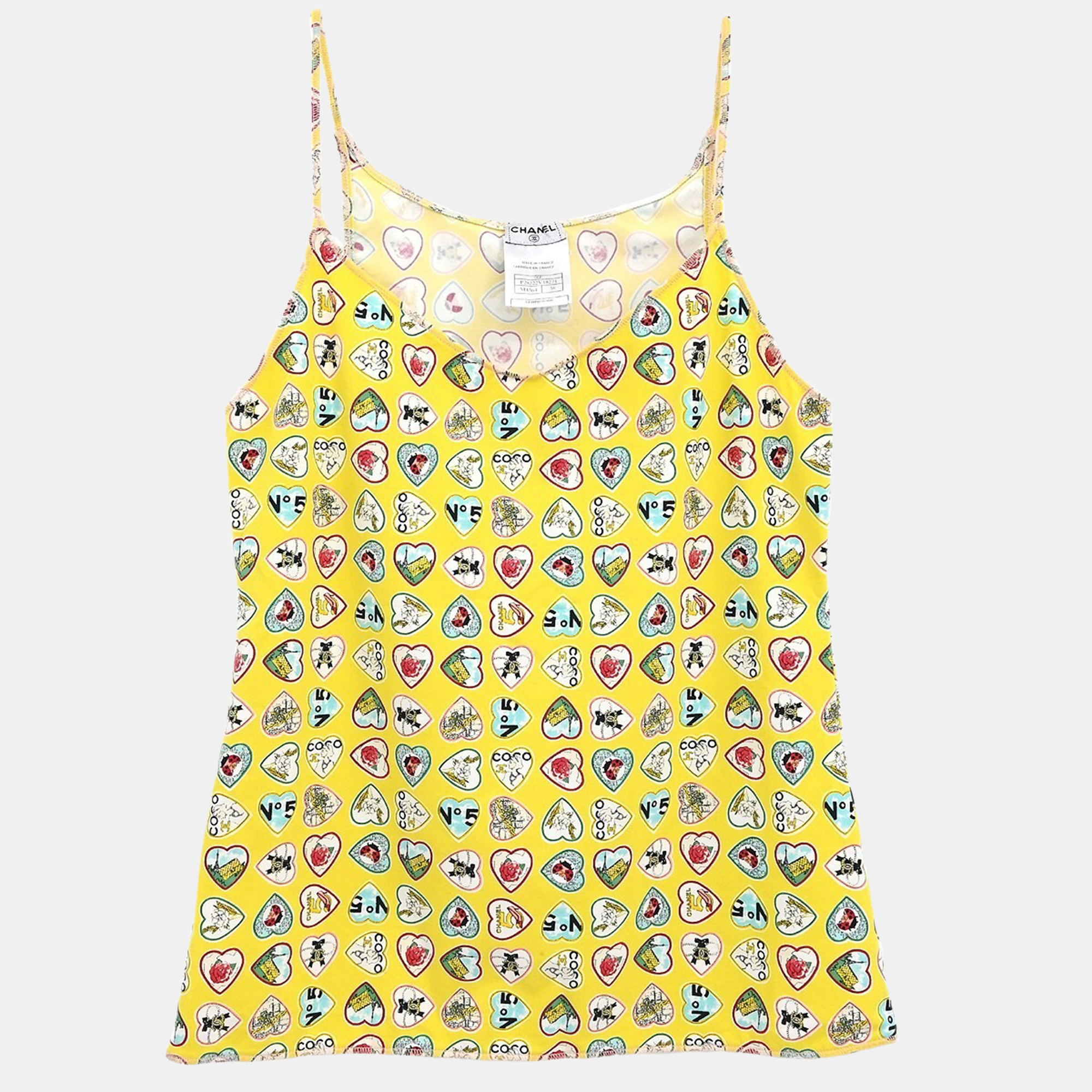 Pre-owned Chanel Sleeveless Top Camisole Yellow