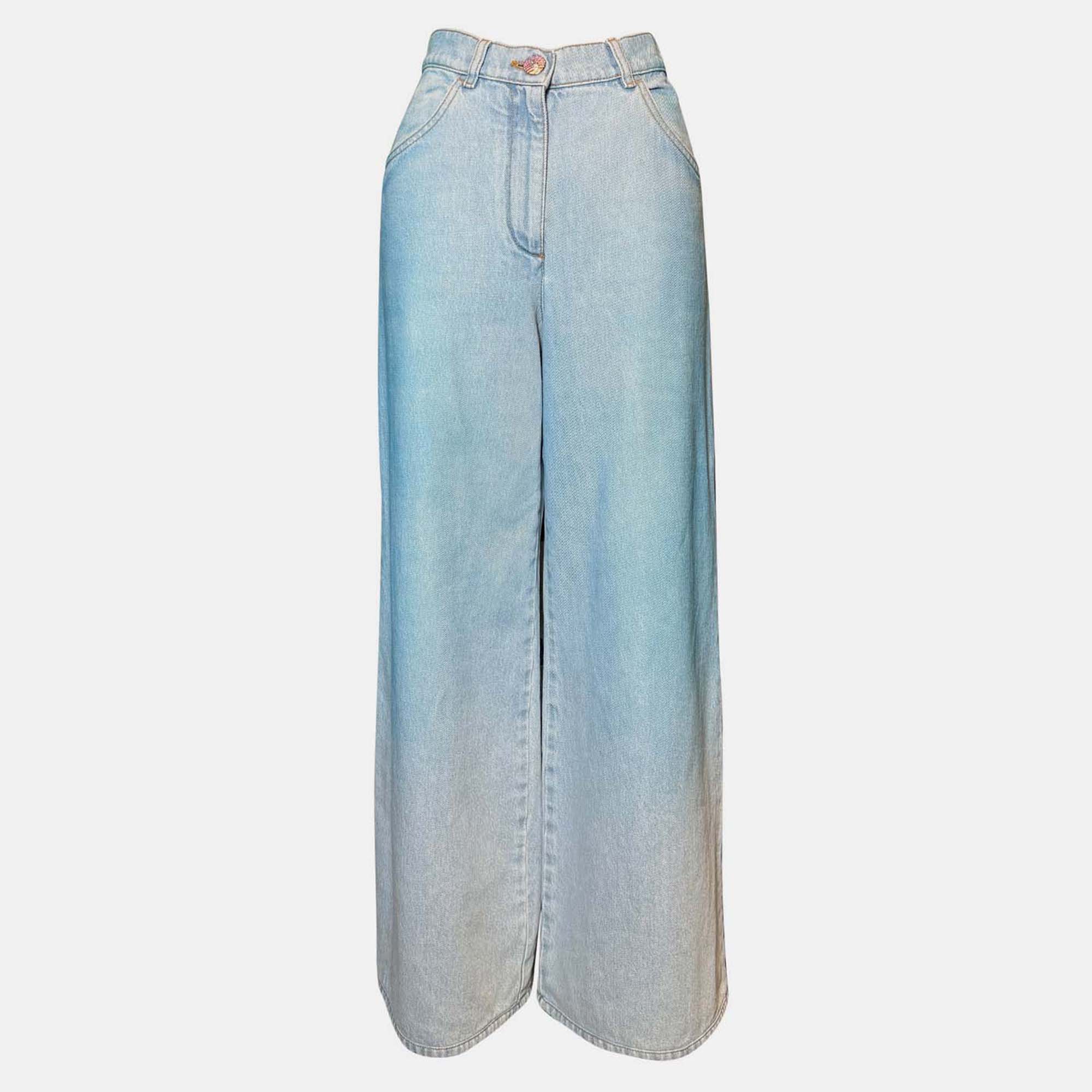 

Chanel Wide-Leg Denim, Blue