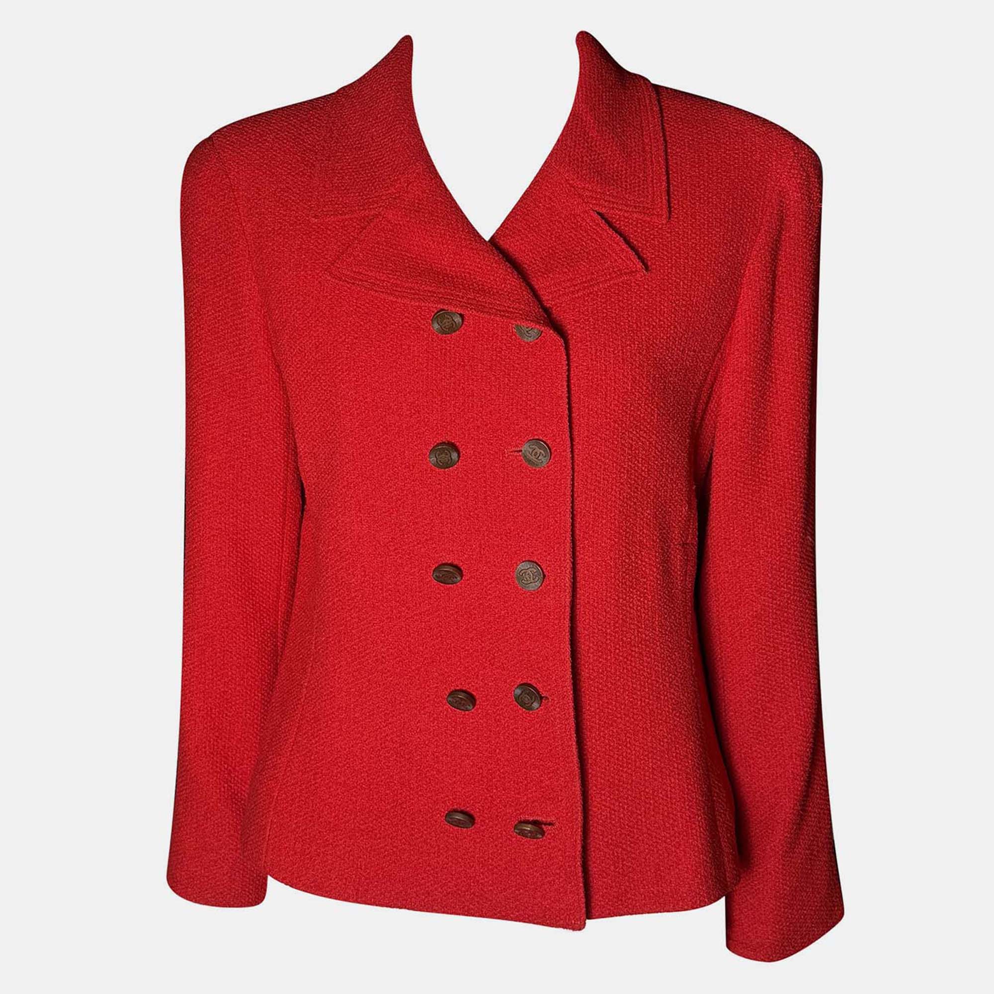 

Chanel 98A Red Tweed Jacket M