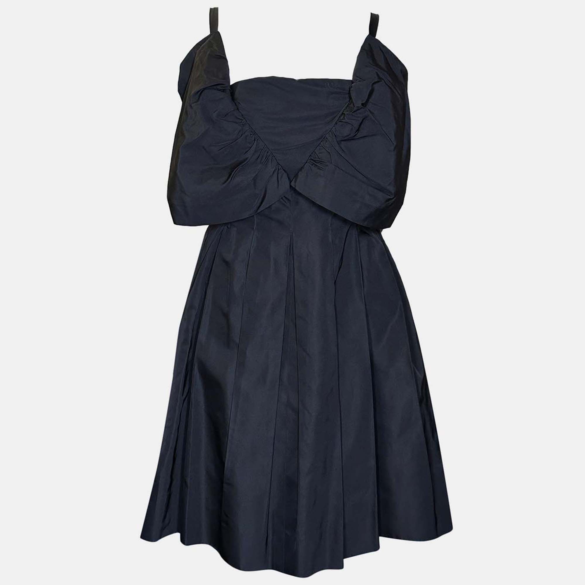 

Chanel 06P Pleated Black Silk Short Dress