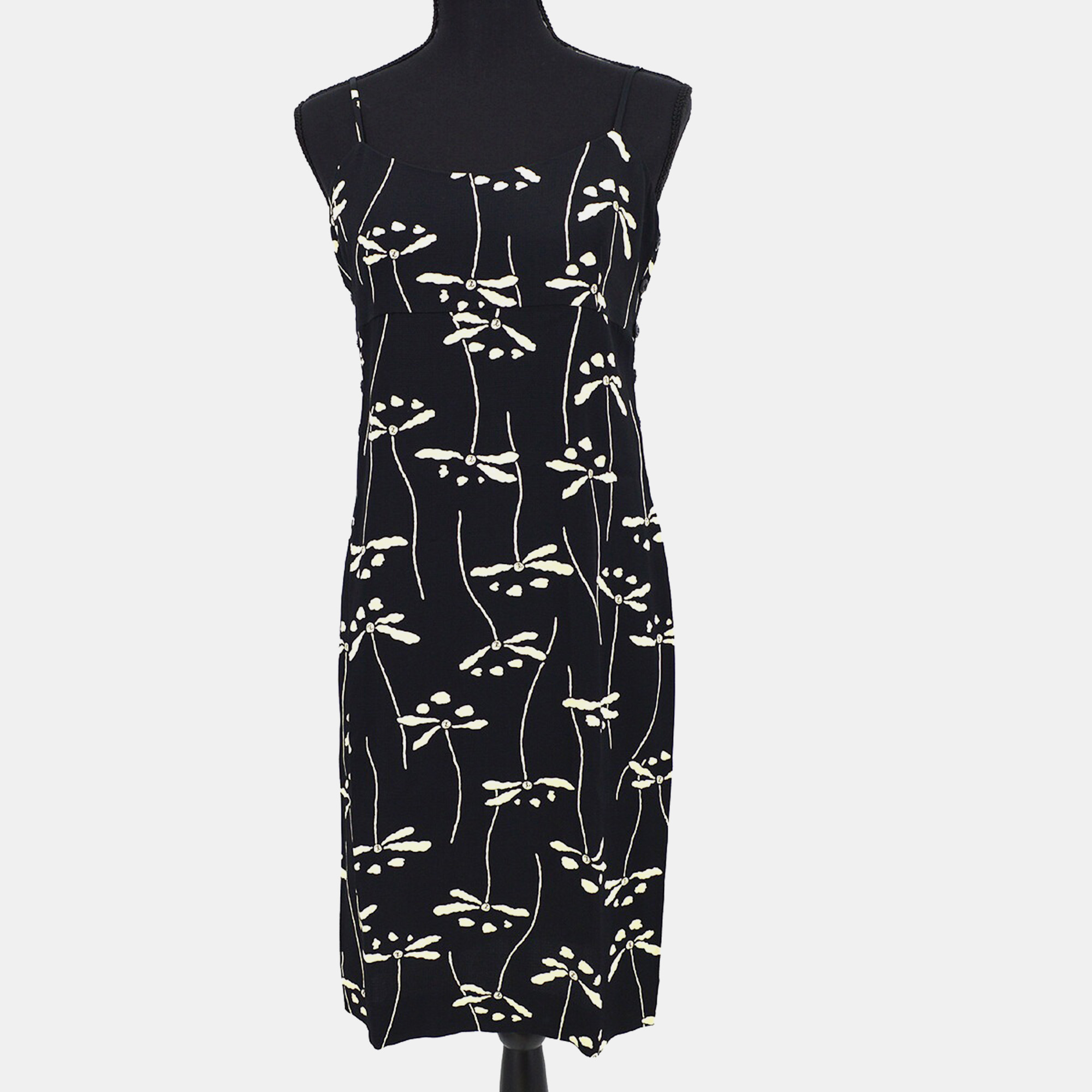 Chanel Sleeveless Black Dress Women Size 42