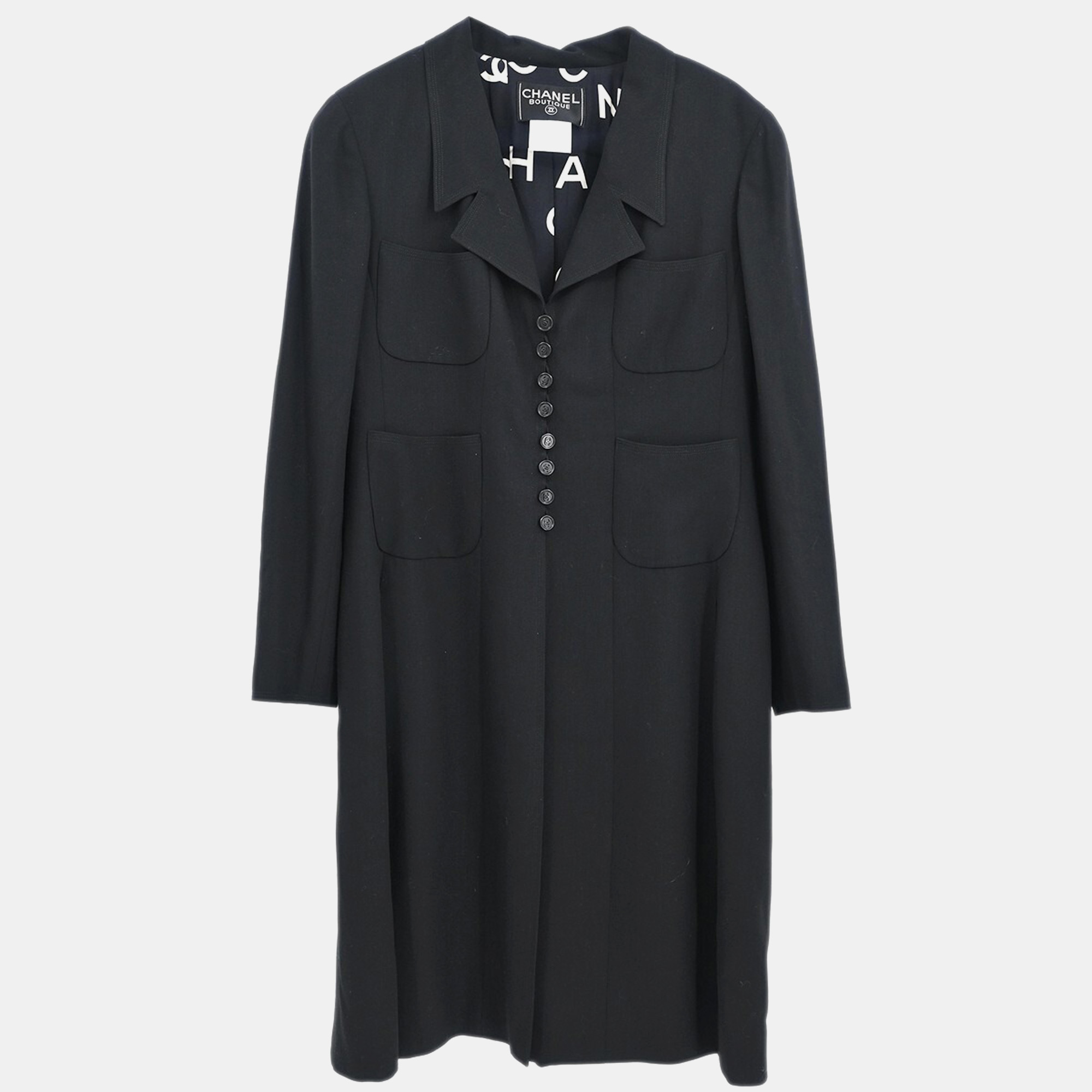 

Chanel Single Breasted Jacket Black Size L