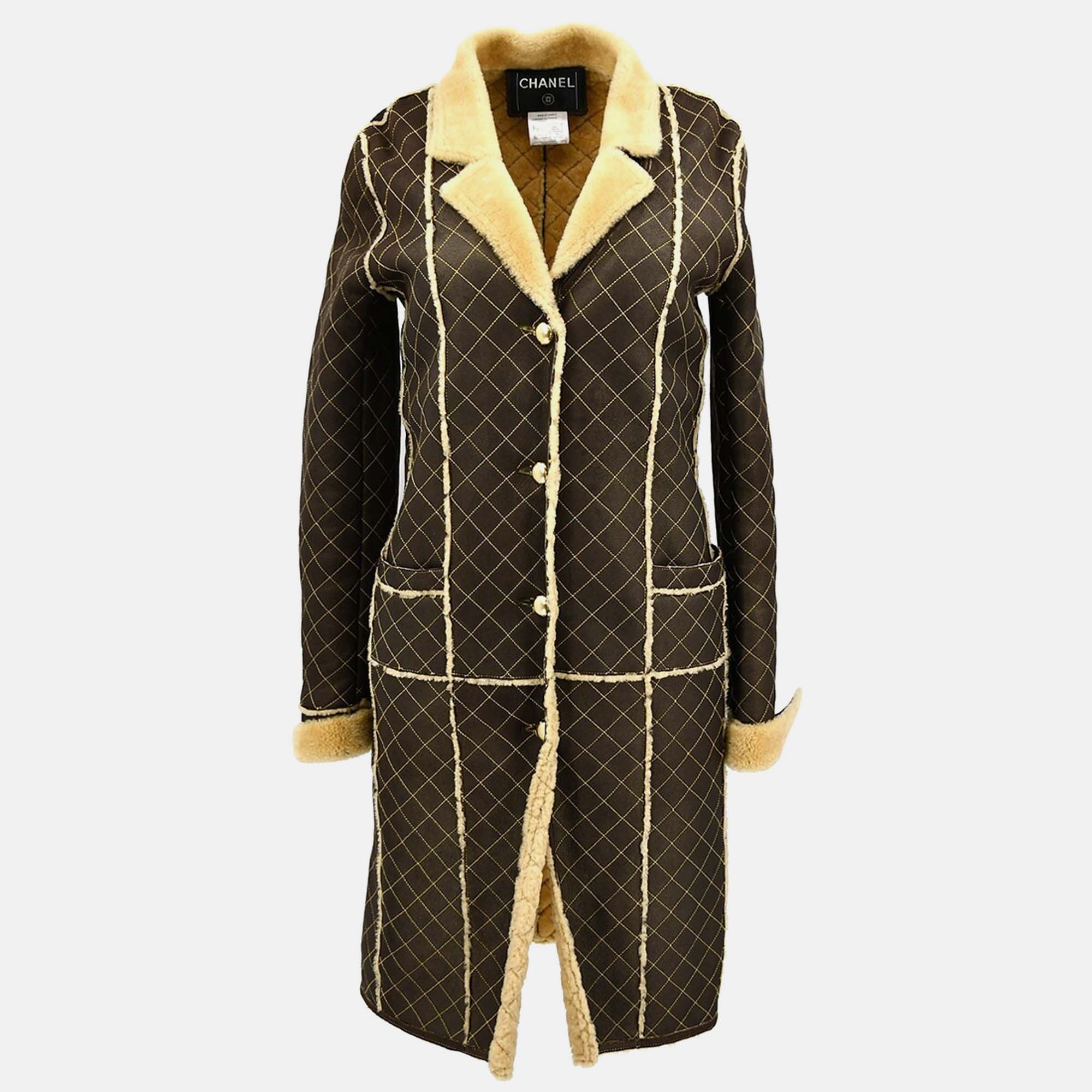 

Chanel Brown Wool Coat Size