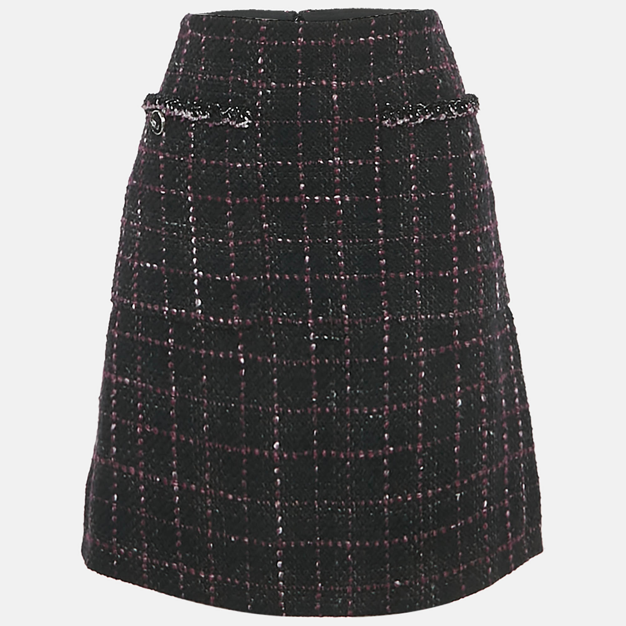 

Chanel Black Tweed Mini Skirt S