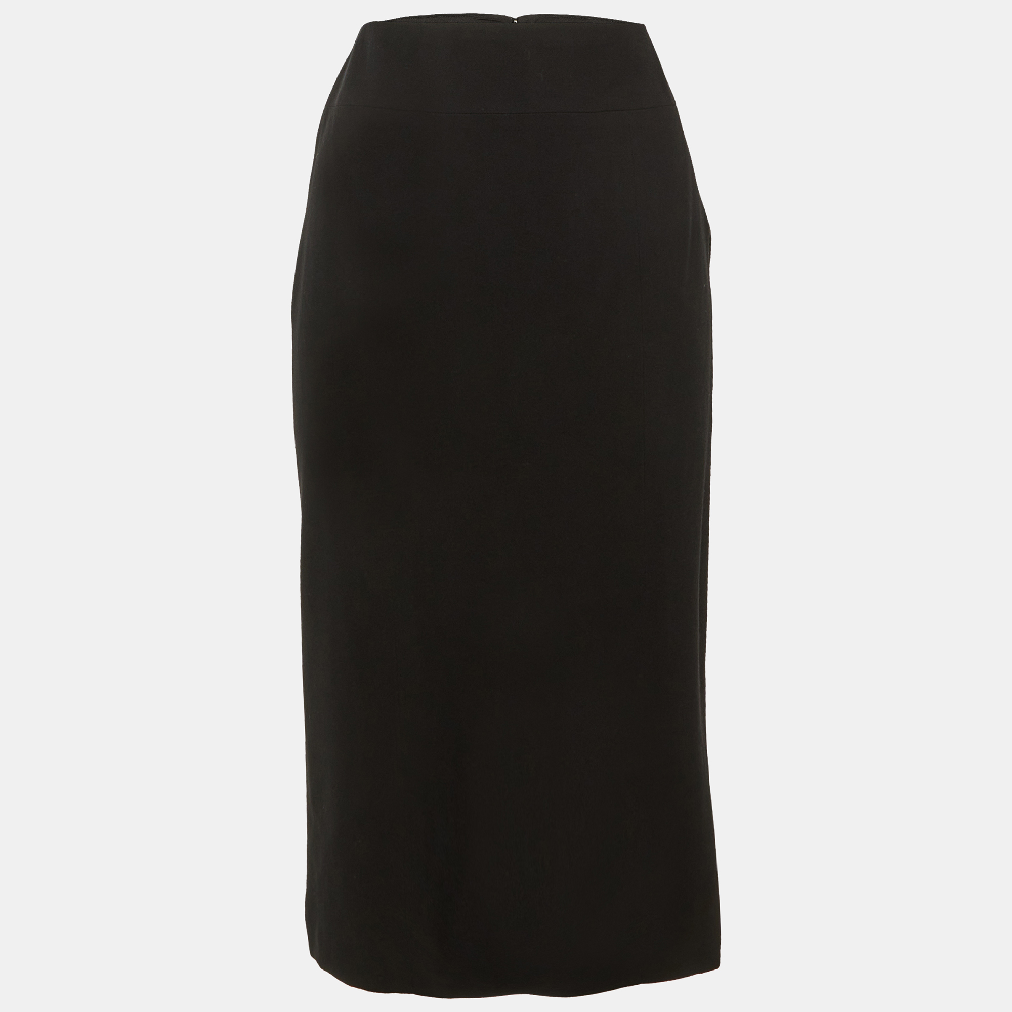 

Chanel Black Wool Pencil Skirt L