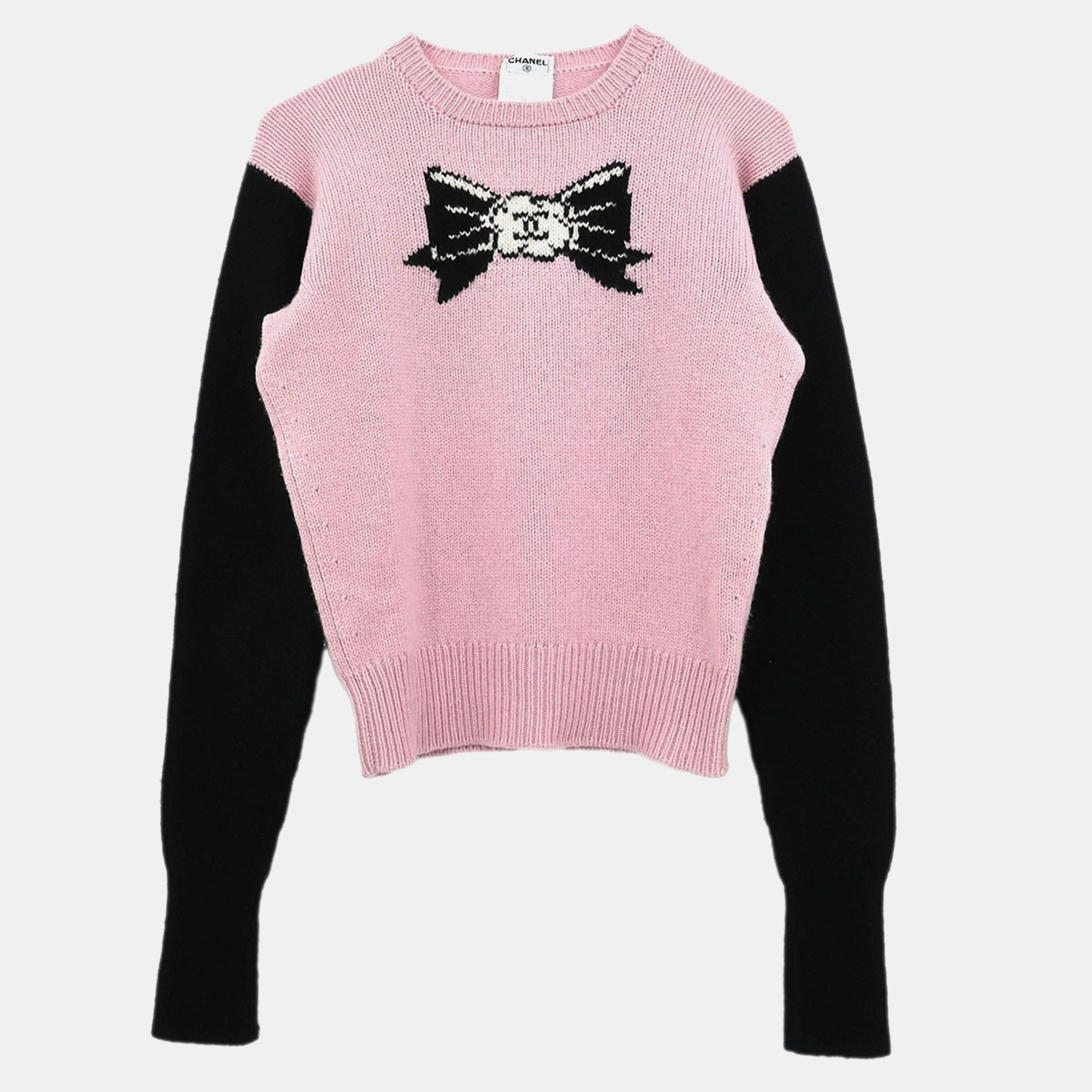 

Chanel Sweater Knit Top Pink Size M, Black