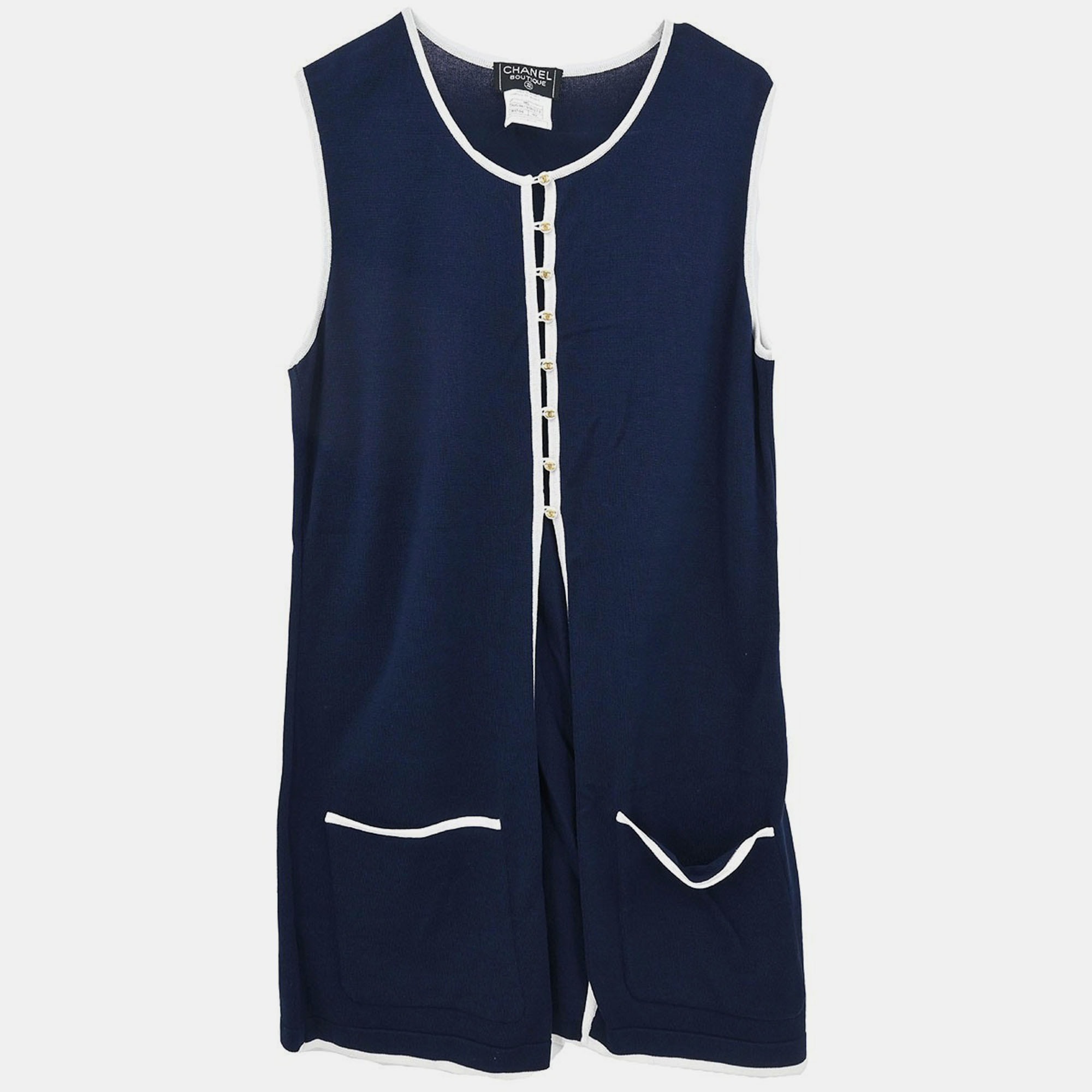 

Chanel Sleeveless Top Navy Size M, Navy blue
