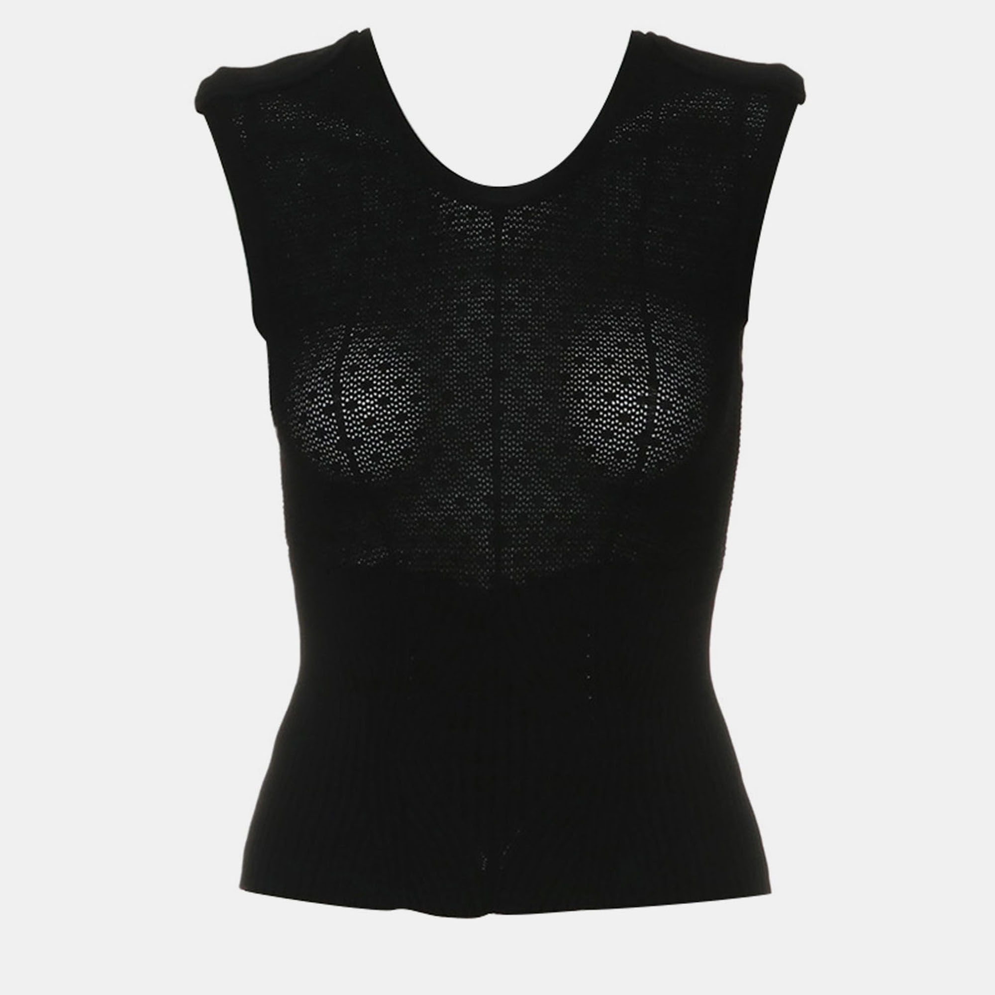 

Chanel Sleeveless Knitted Top, Black
