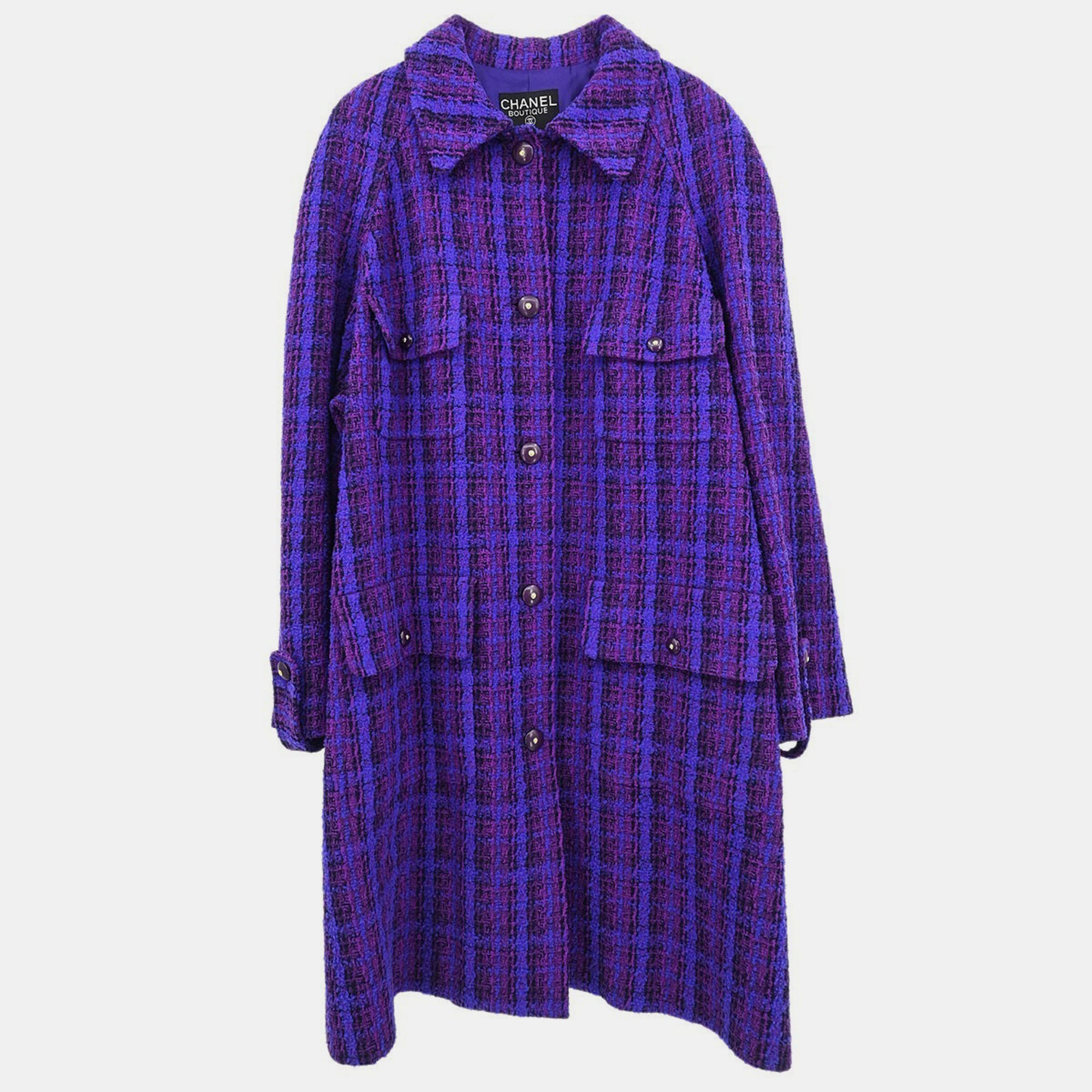 

Chanel Jacket Coat Purple 95A #42