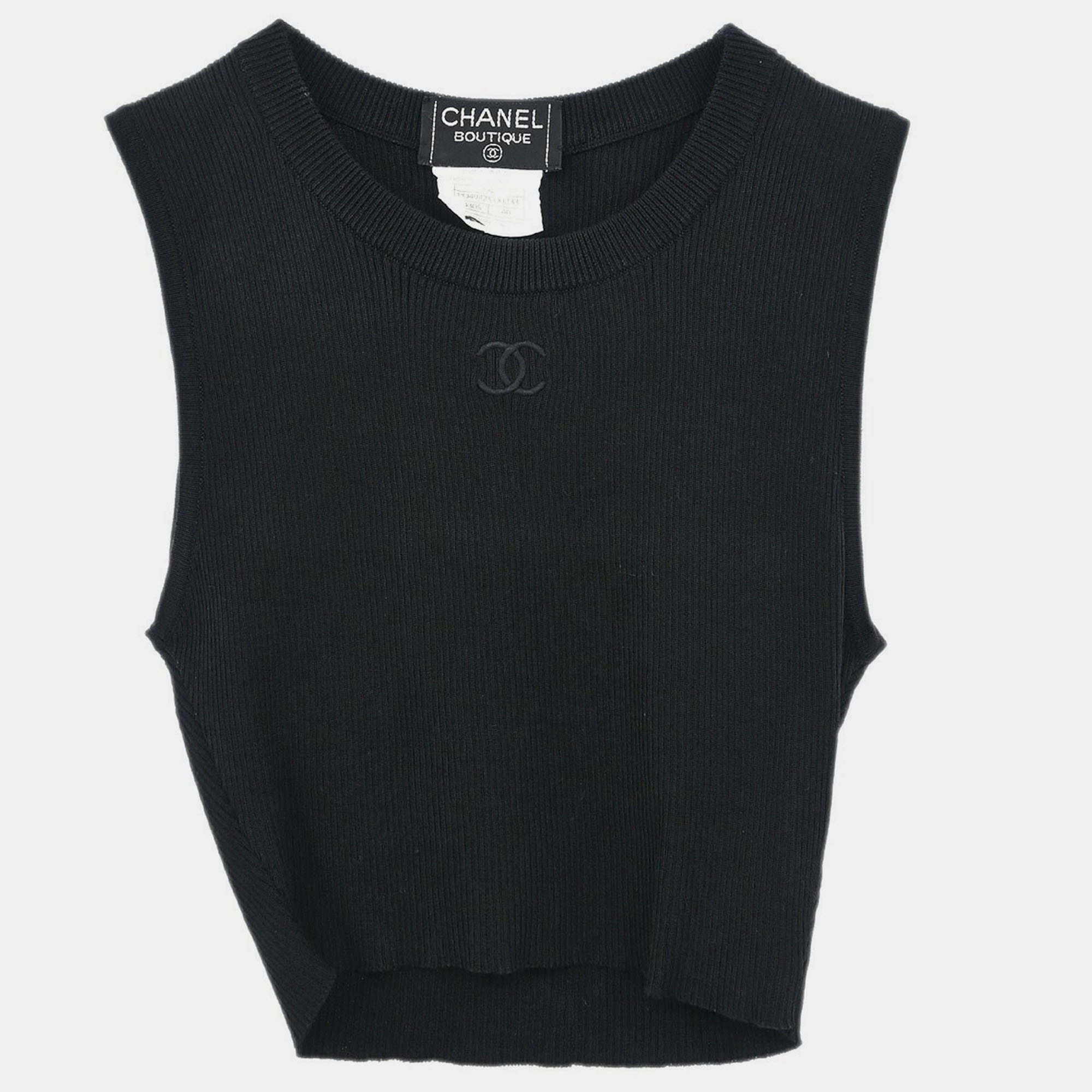 

Chanel Sleeveless Tank Top Cropped Black P95 #40