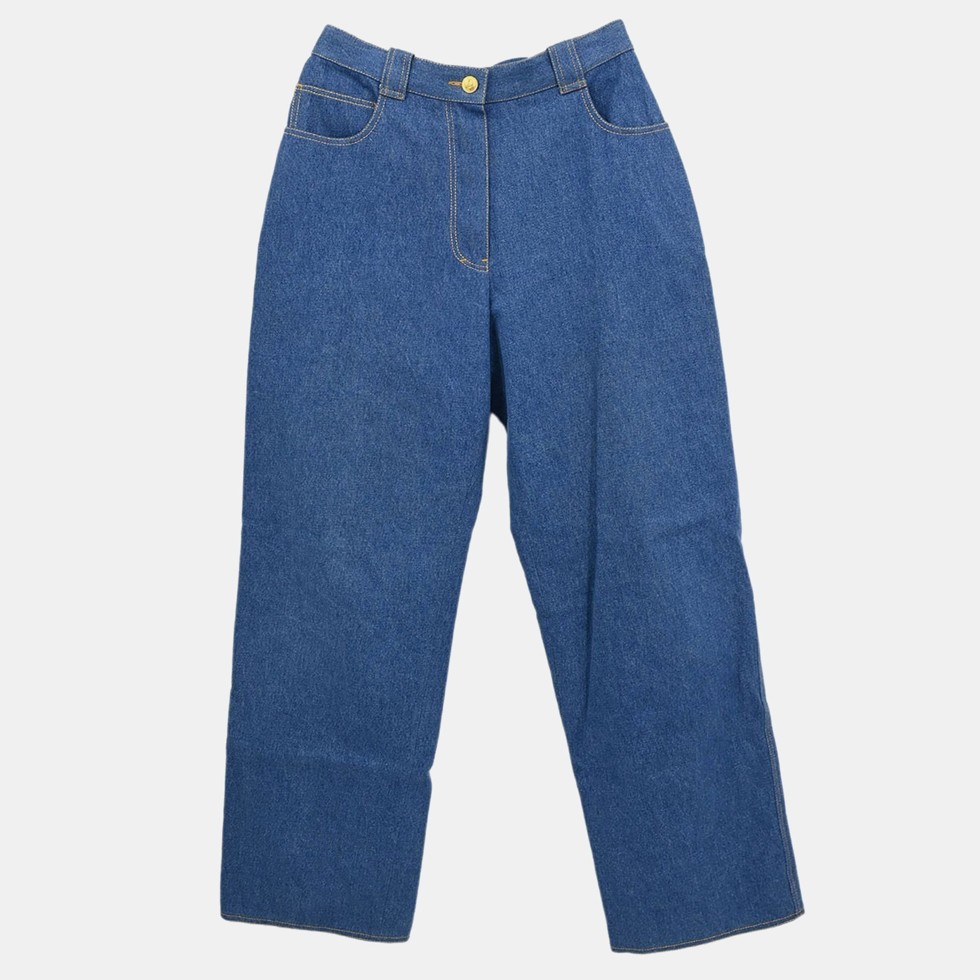 

Chanel Long Denim Pants Blue 02839 #38