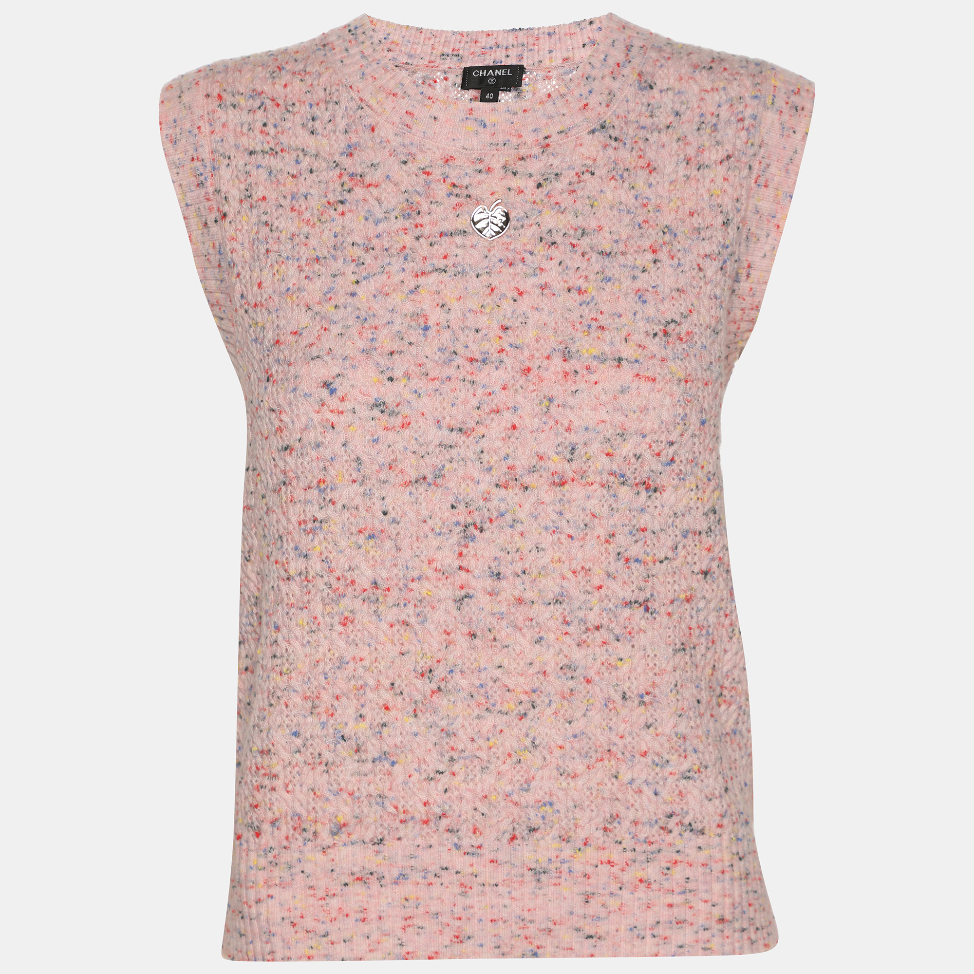 

Chanel Pink Wool Blend Sleeveless Tops M
