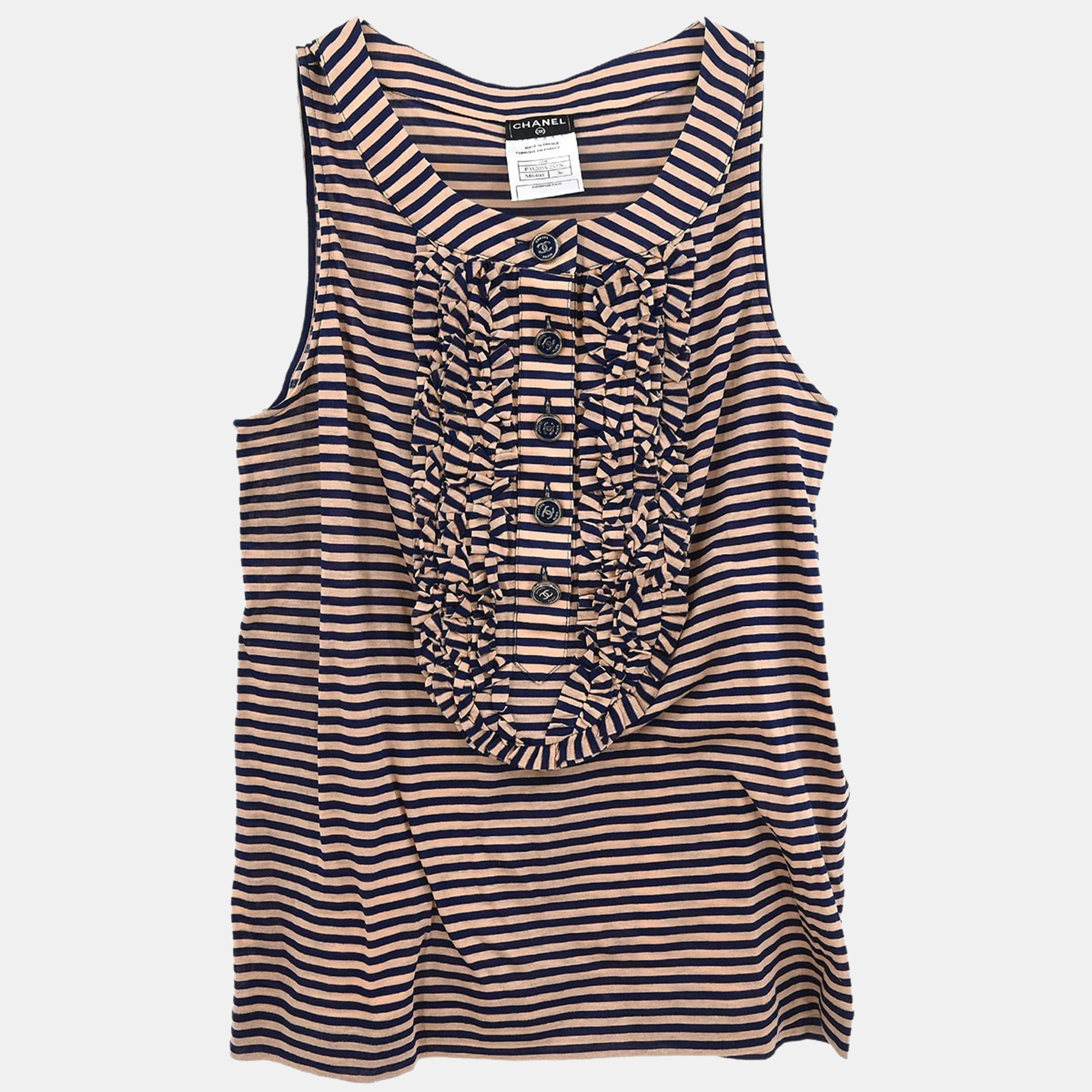 

Chanel Sleeveless Tank Top Navy Pink #36, Navy blue