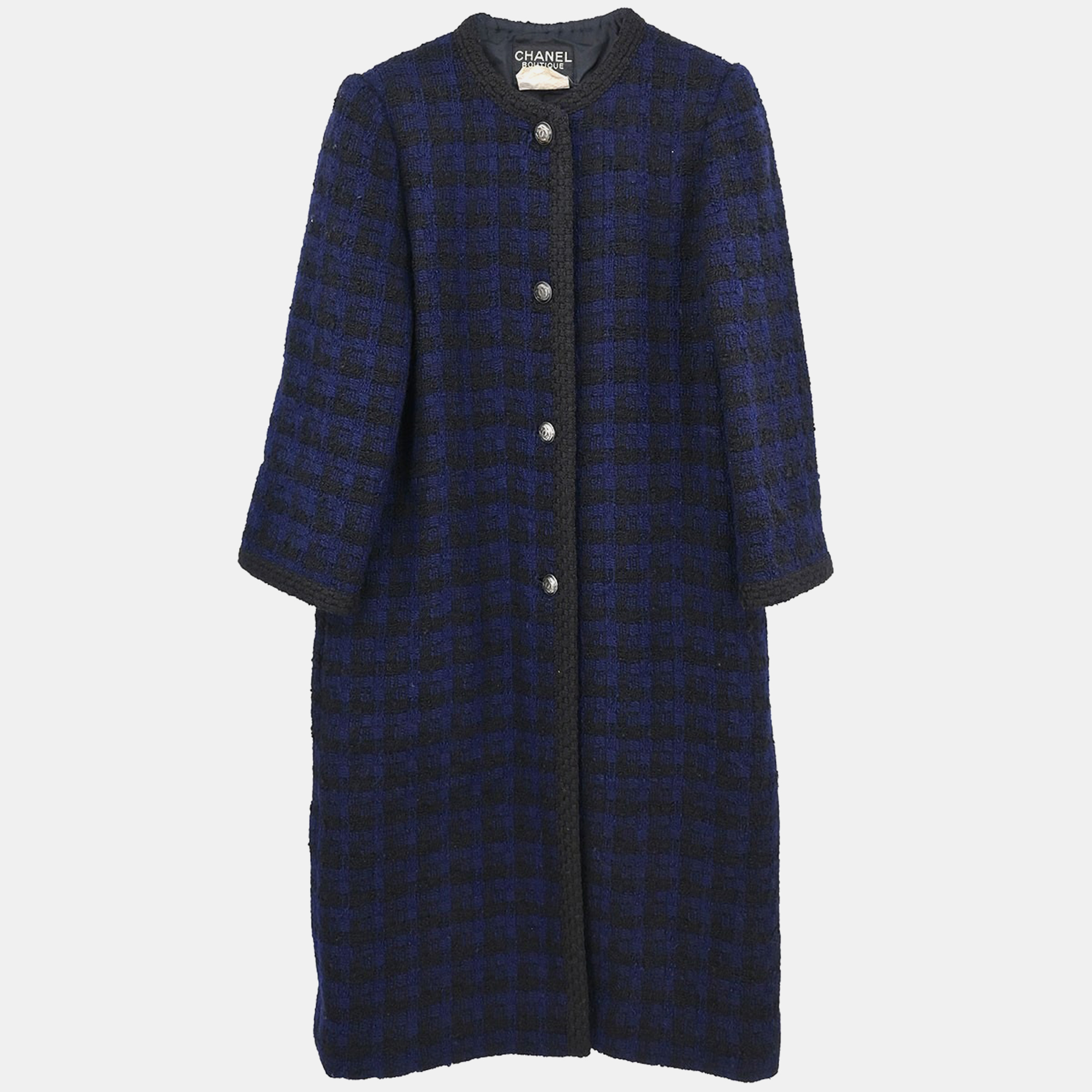 

Chanel Single Breasted Jacket Navy #38, Navy blue