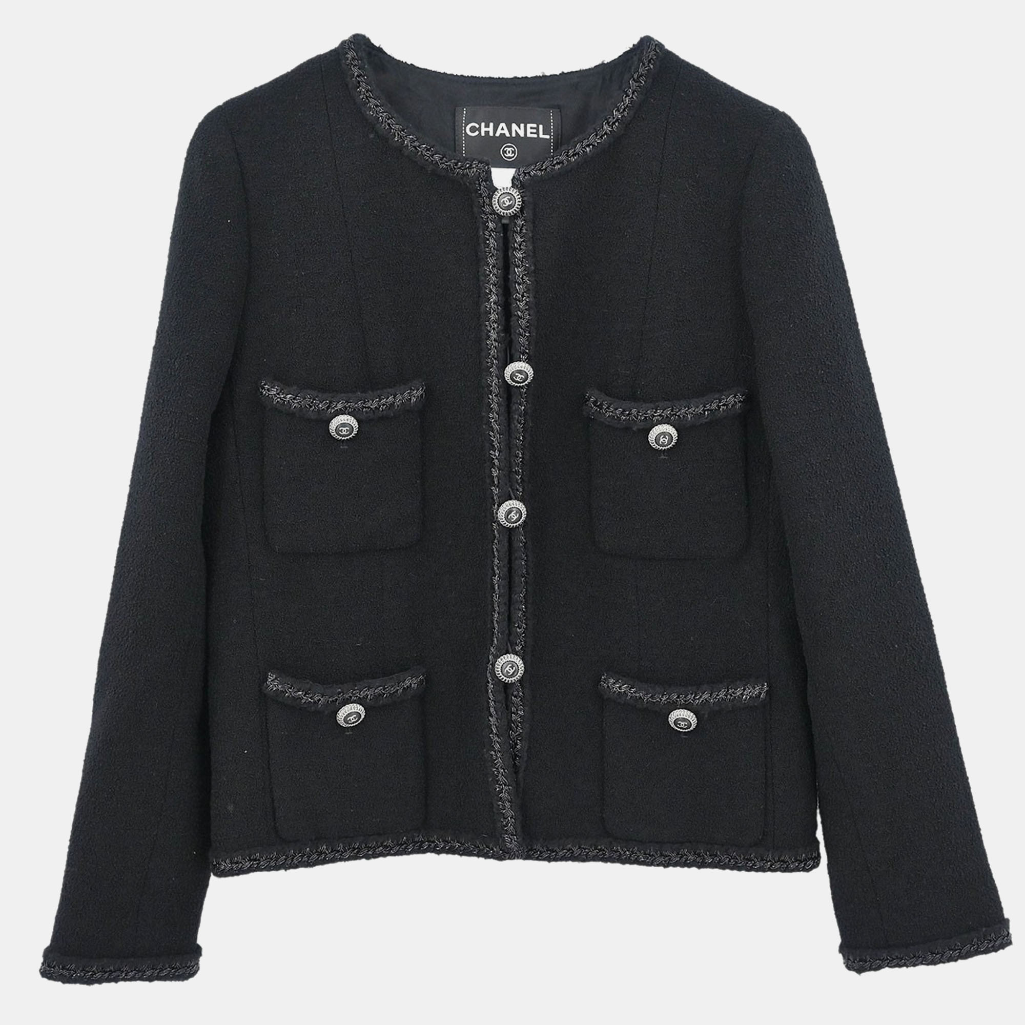 

Chanel Single Breasted Jacket Black 08A #36