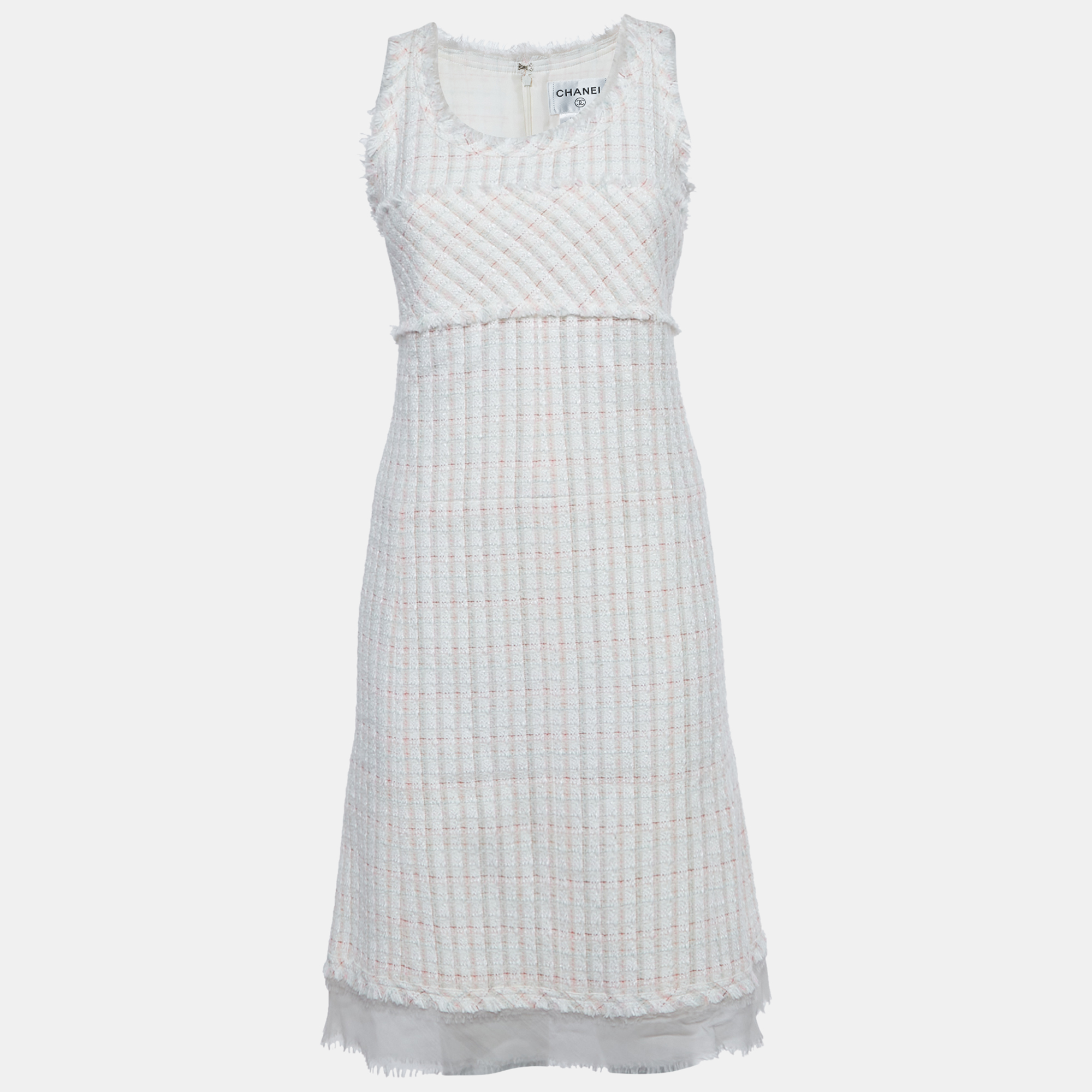

Chanel Pink Tweed Sleeveless Mini Dress M