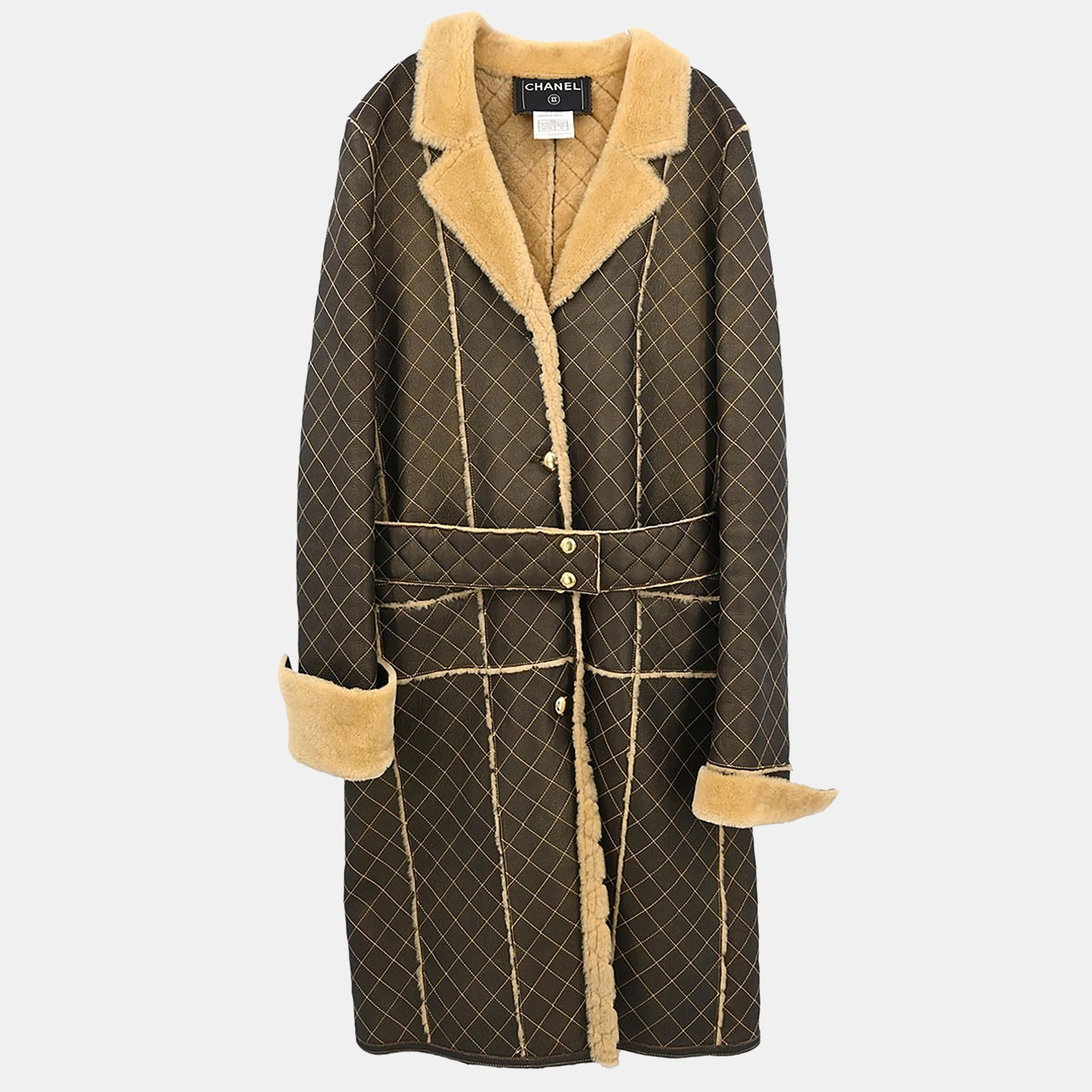 

Chanel Single Breasted Coat Brown 04A M