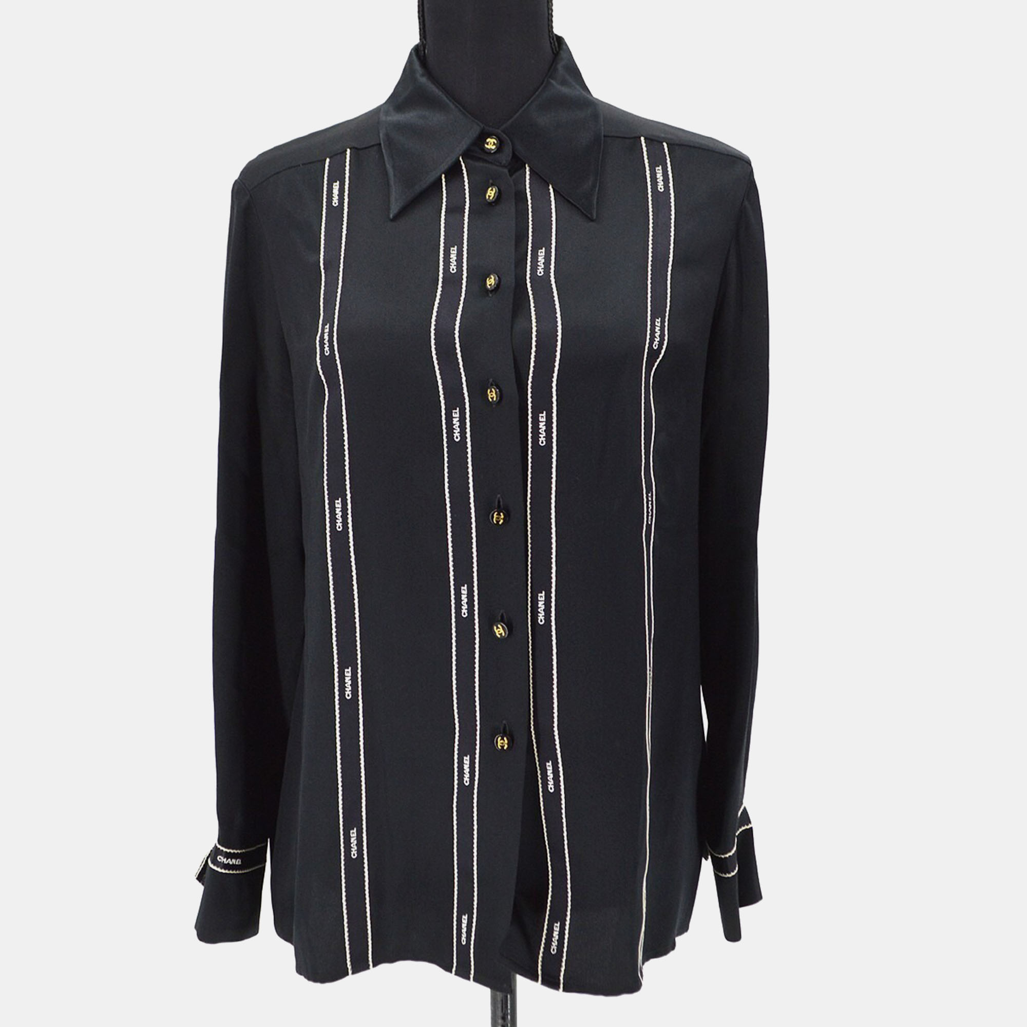 

Chanel Blouse Shirt Black 94A #40