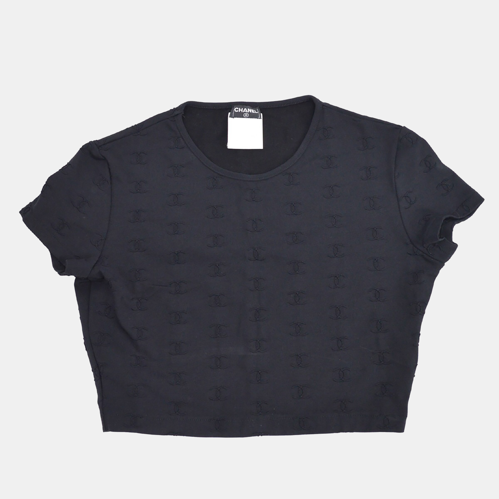 

Chanel 97P #40 Round Neck Short Sleeve T-Shirt Black