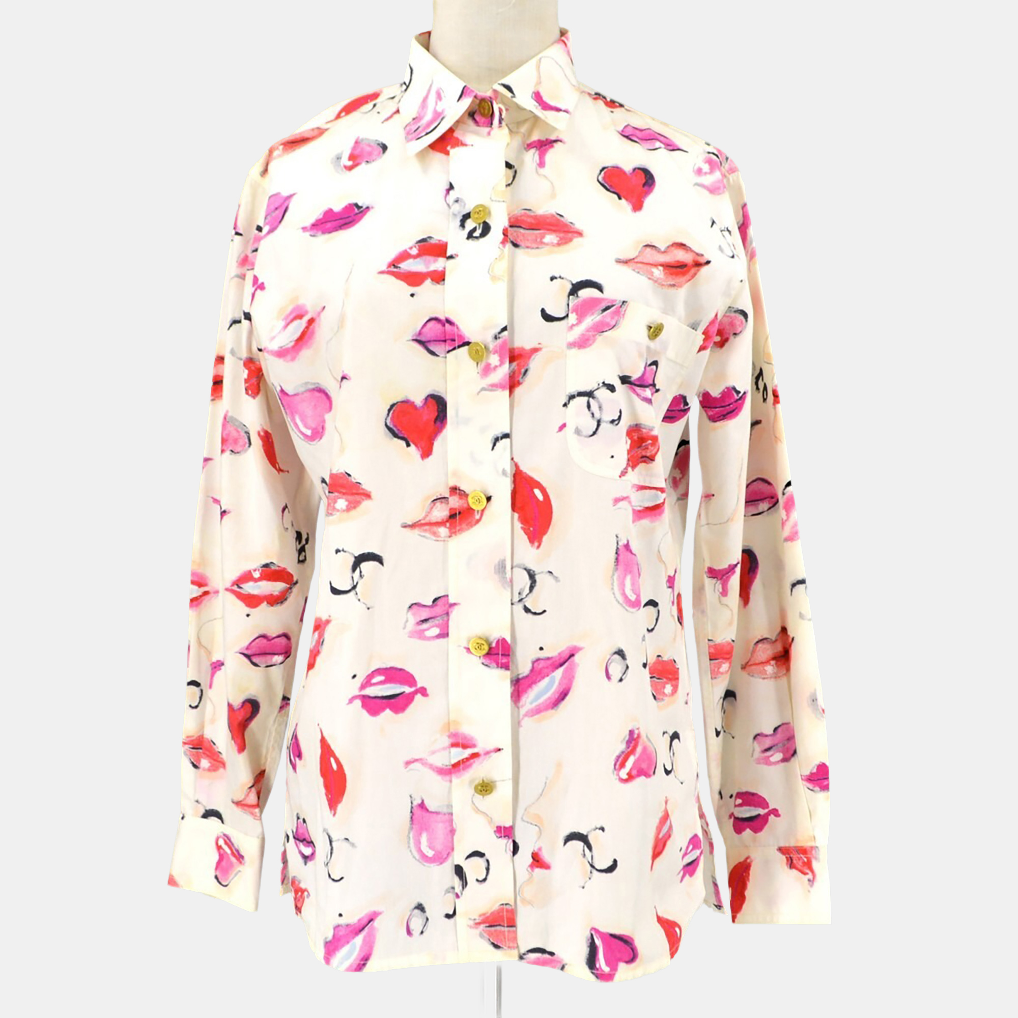 

Chanel Lips Blouse Shirt White