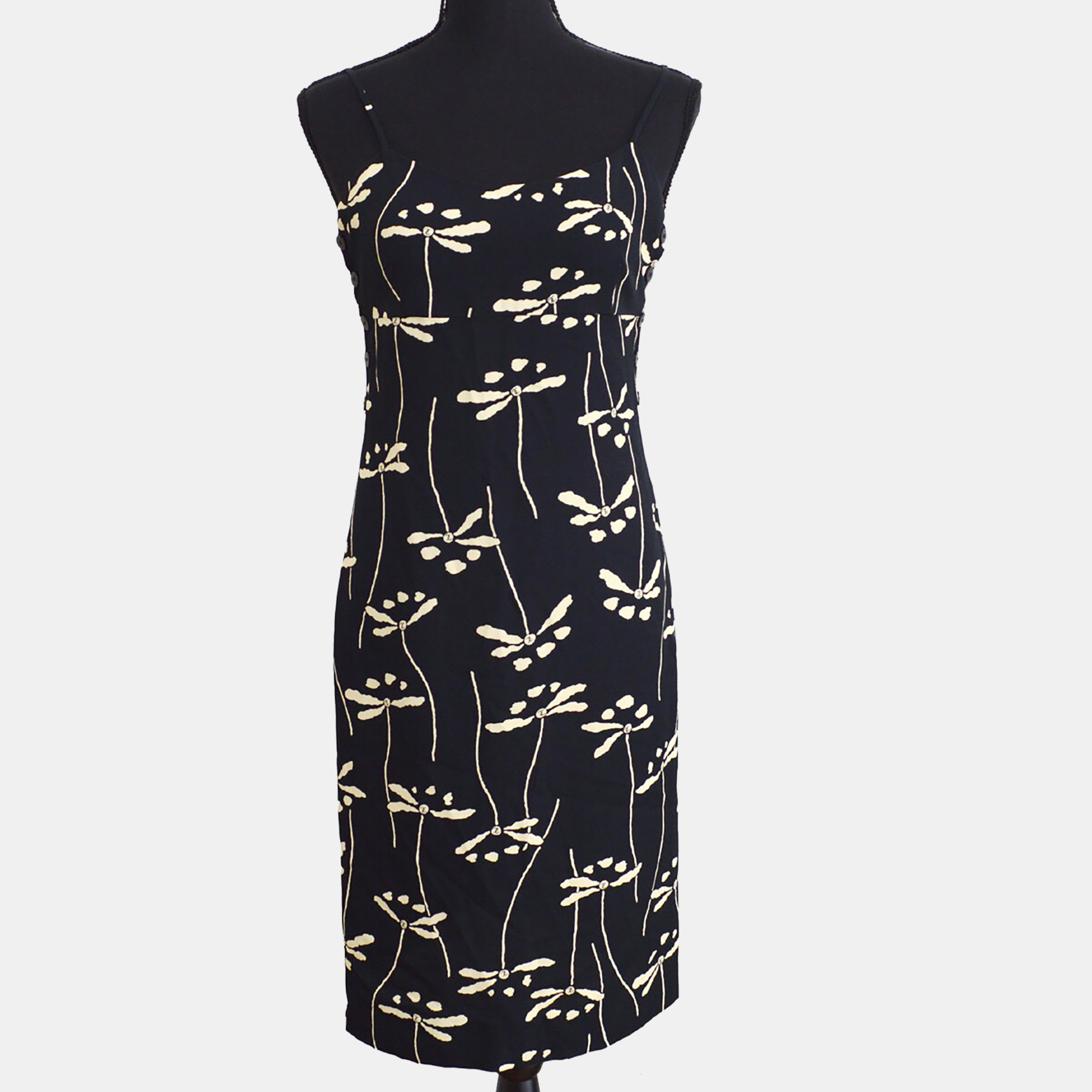 

Chanel 98P Cc Sleeveless Dress Skirt Black