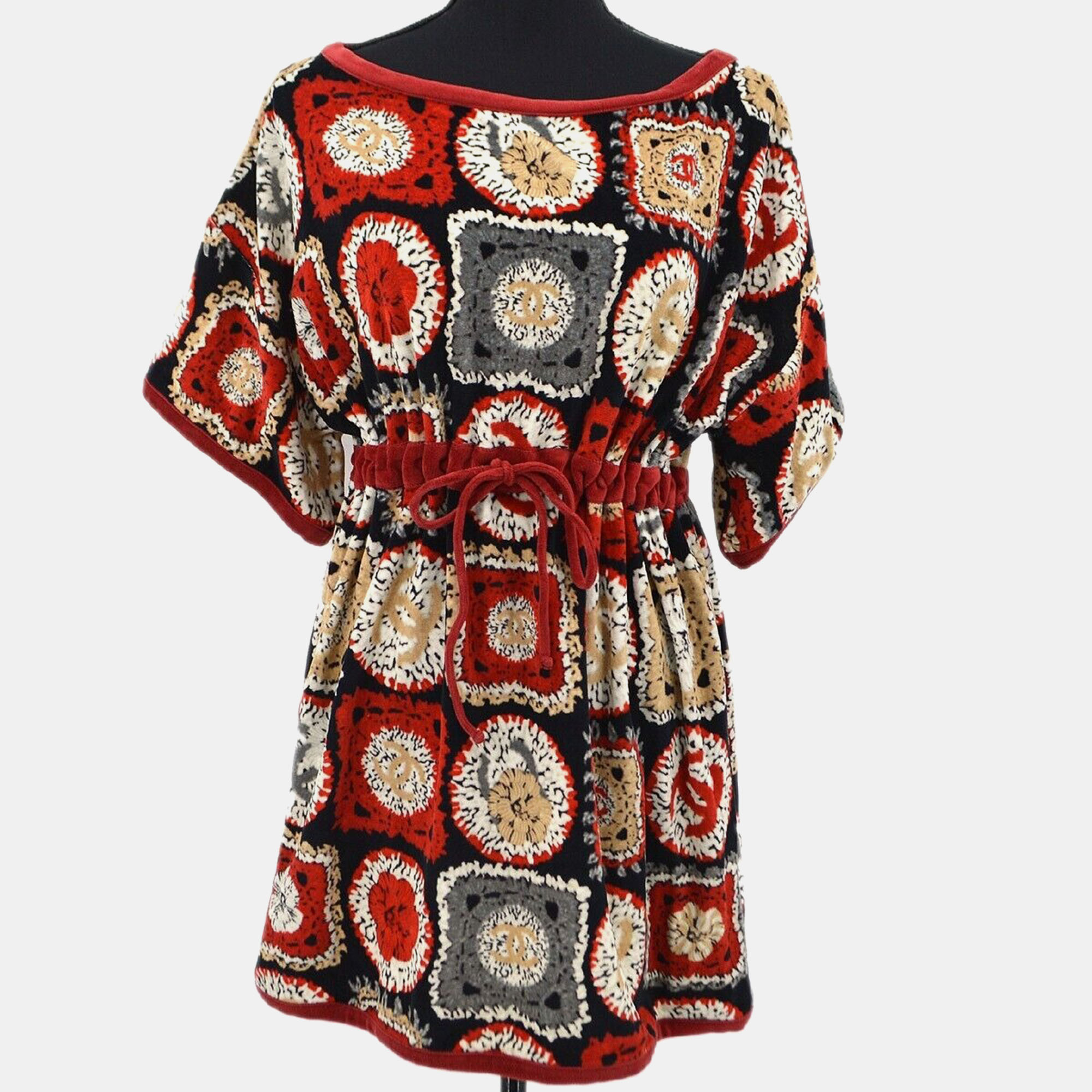 Pre-owned Chanel Sport Line Short Sleeve Top Red #38 In Black