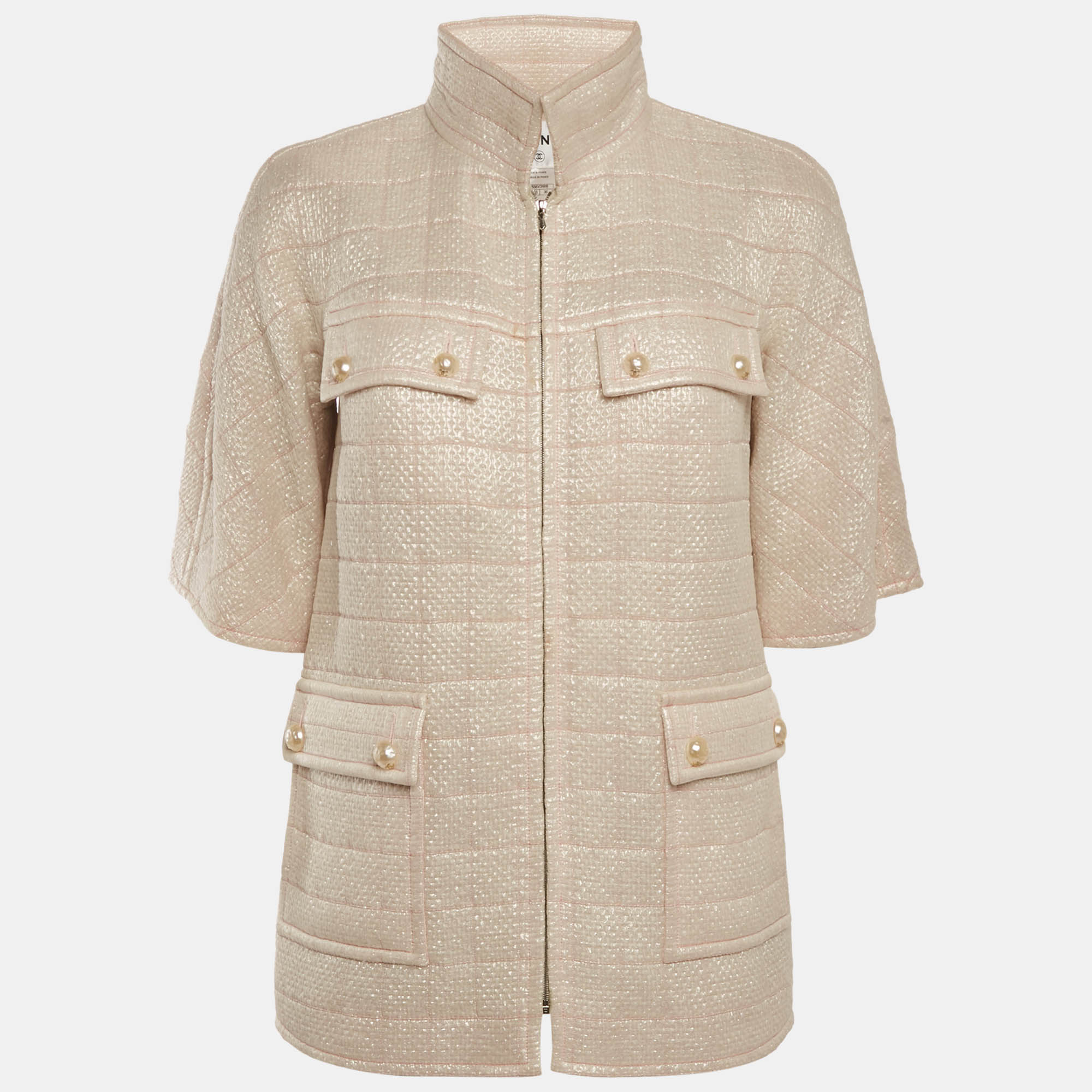 

Chanel Pink Lurex Zip-Up Jackets S