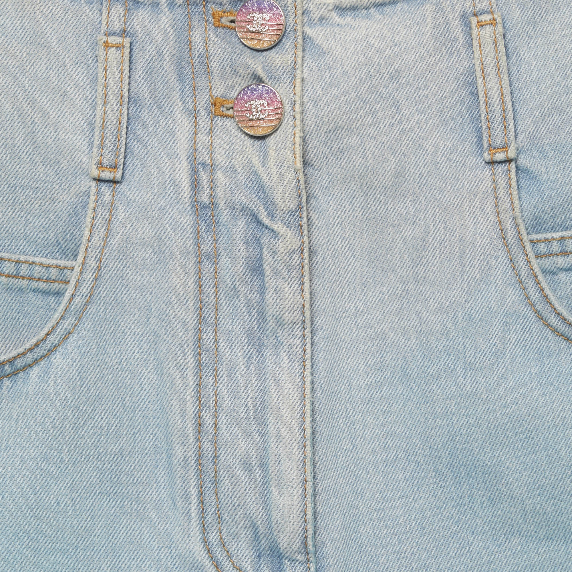 

Chanel Blue Denim High-Waist Shorts S/Waist 24"