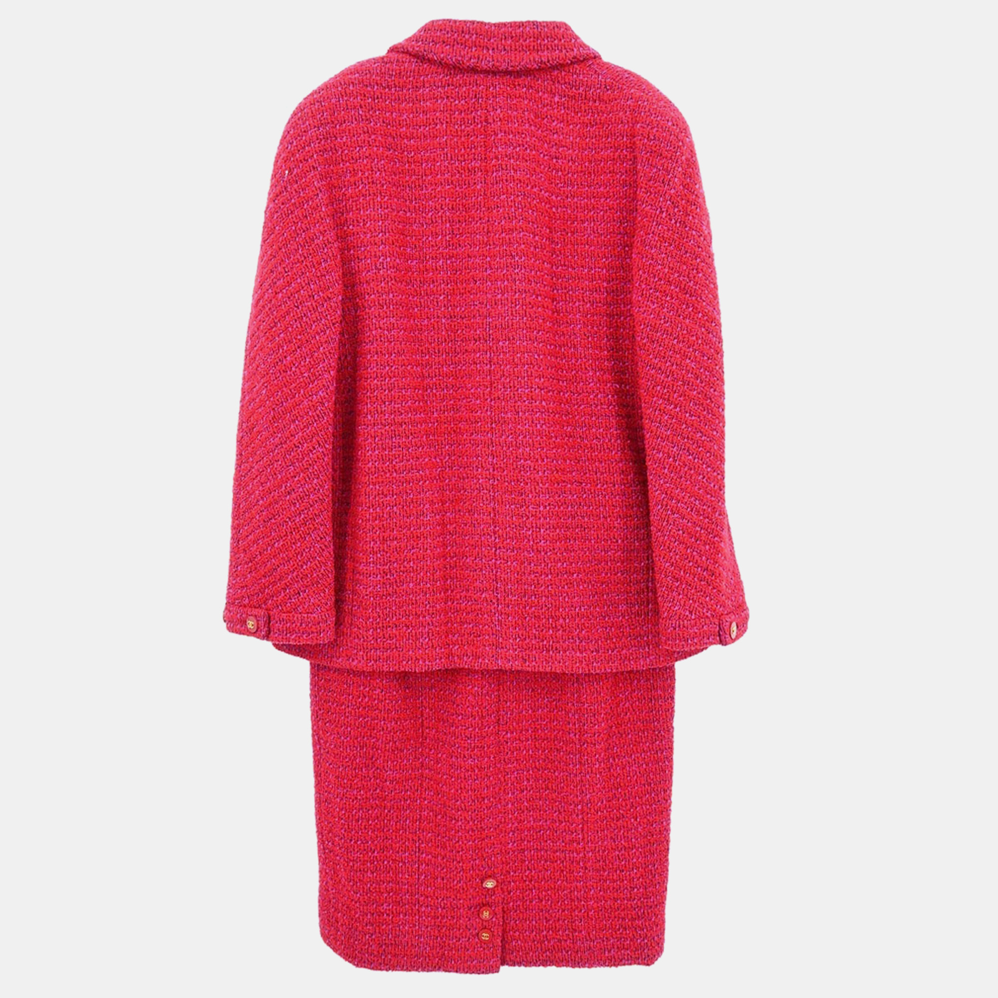 

Chanel Setup Suit Jacket Skirt Red #38