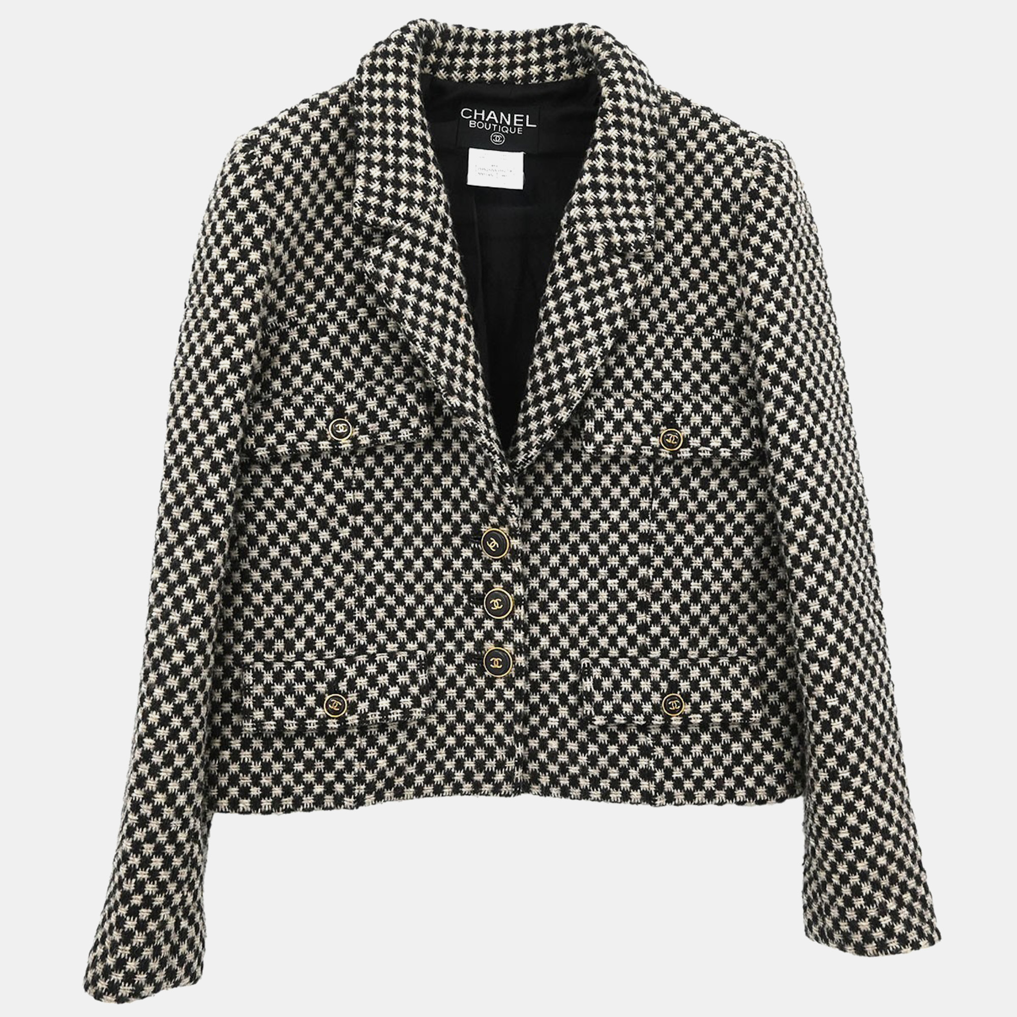 

Chanel Single Breasted Jacket Brown #40, Black