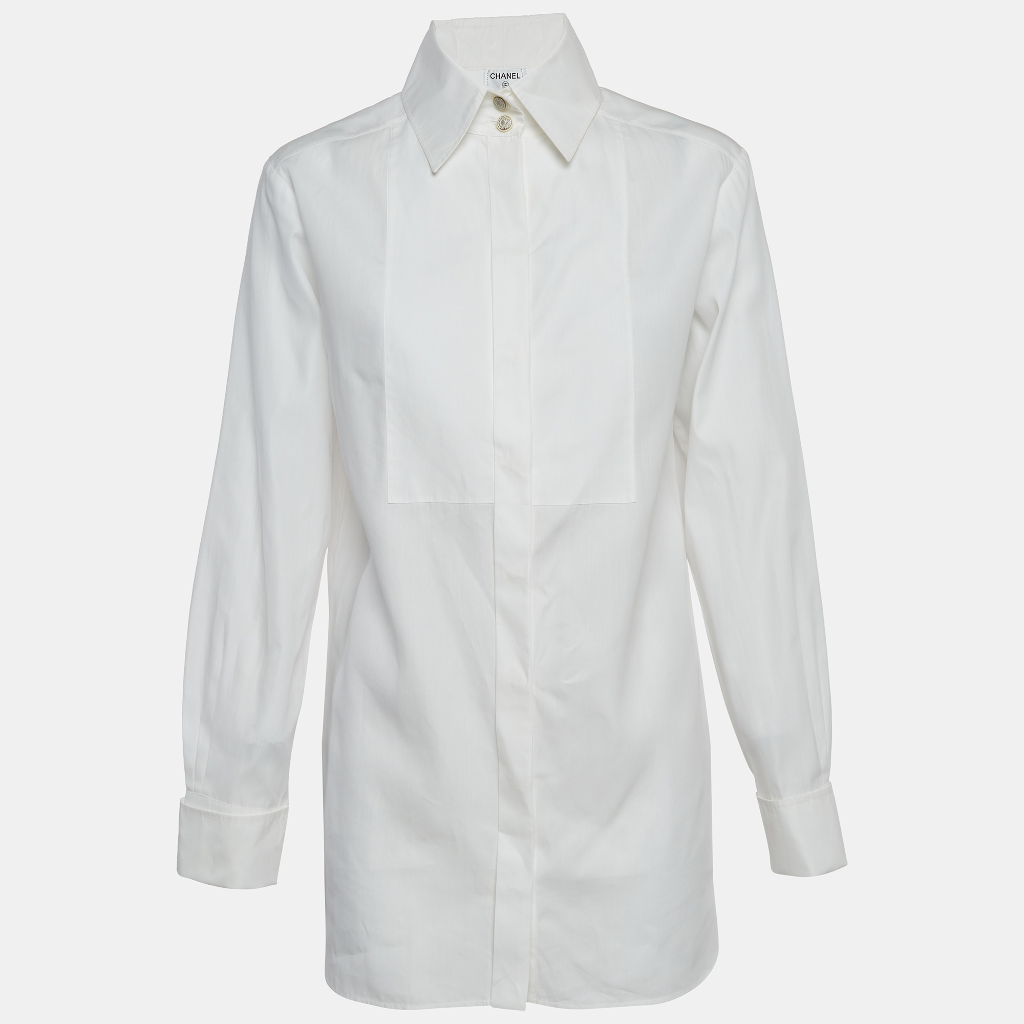 

Chanel White Cotton Shirt Dress S