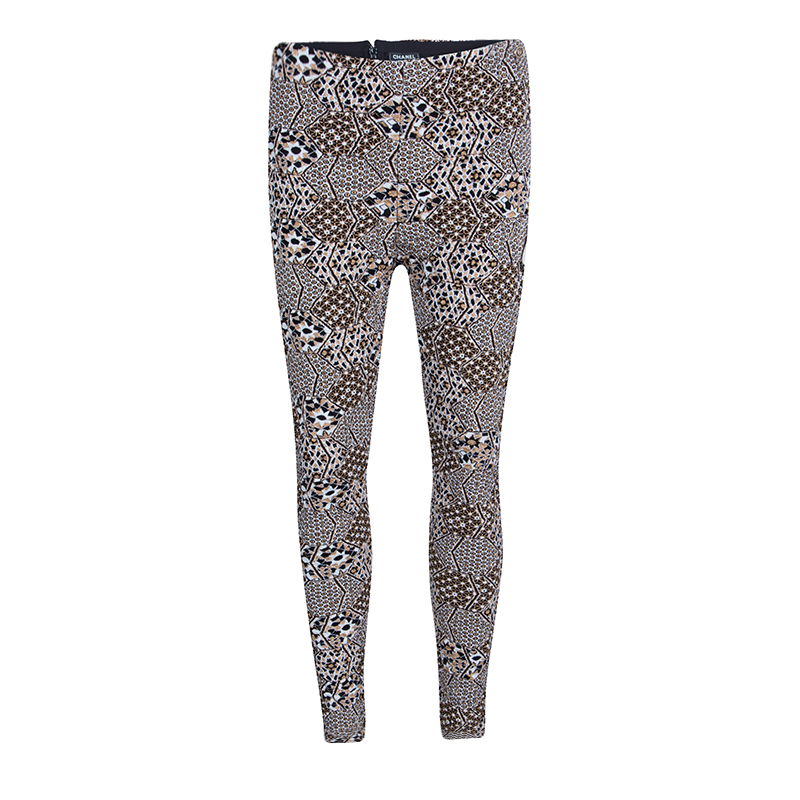 Pre Owned Chanel Multicolor Lurex Jacquard Knit Tapered Pants M