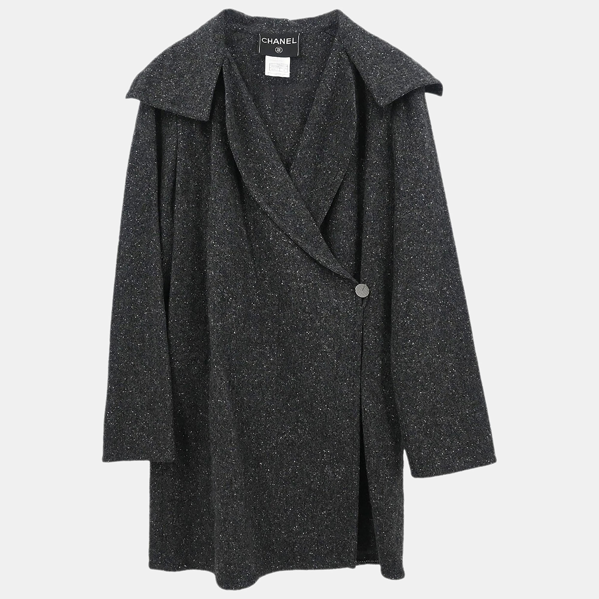

Chanel Double Breasted Jacket Gray 99A #34, Grey
