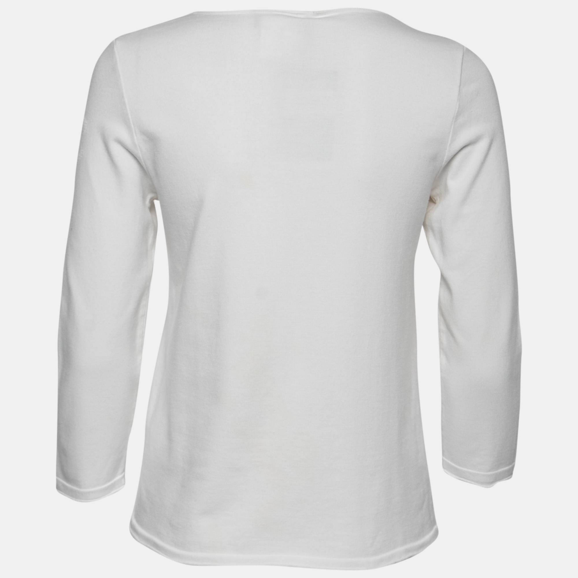 

Chanel White Zip Front Knit Jacket