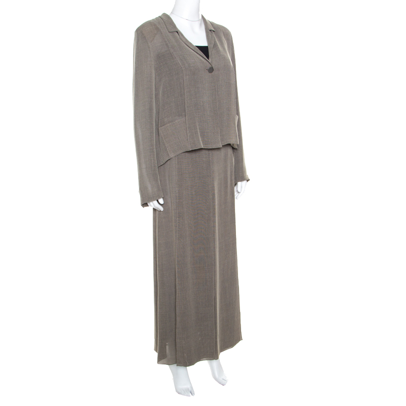 

Chanel Vintage Dark Grey Maxi Skirt Suit