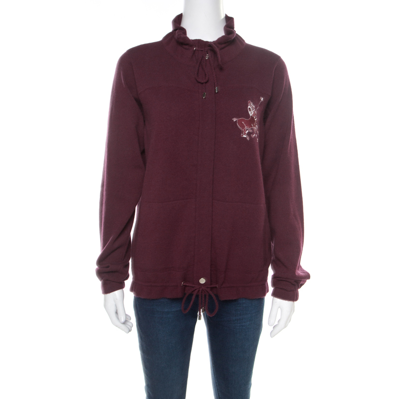 burgundy polo jacket