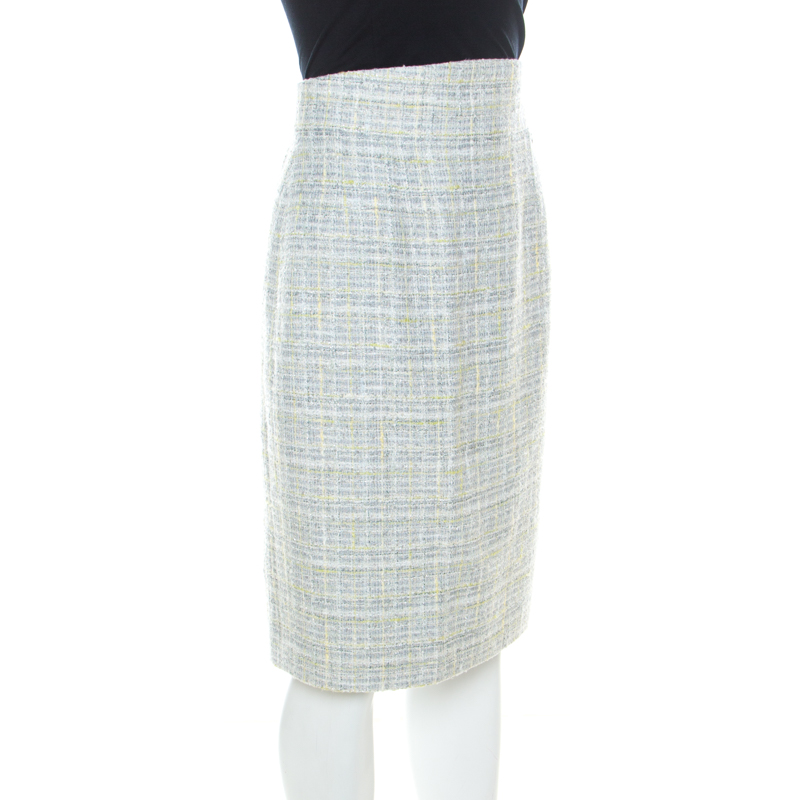 

Chanel Pastel Green Lesage Tweed Pencil Skirt