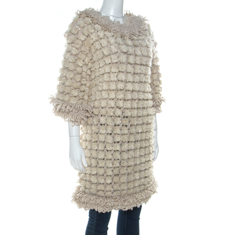 

Chanel Beige Chunky Knit Wool Pullover