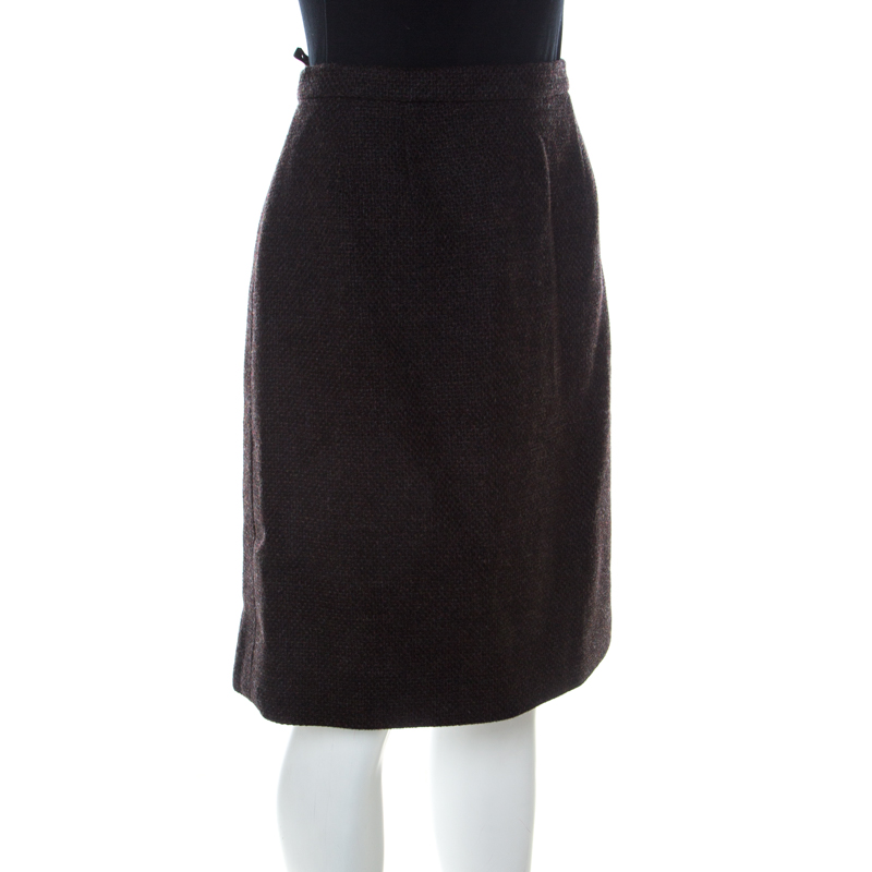 

Chanel Brown Tweed Wool Short Skirt