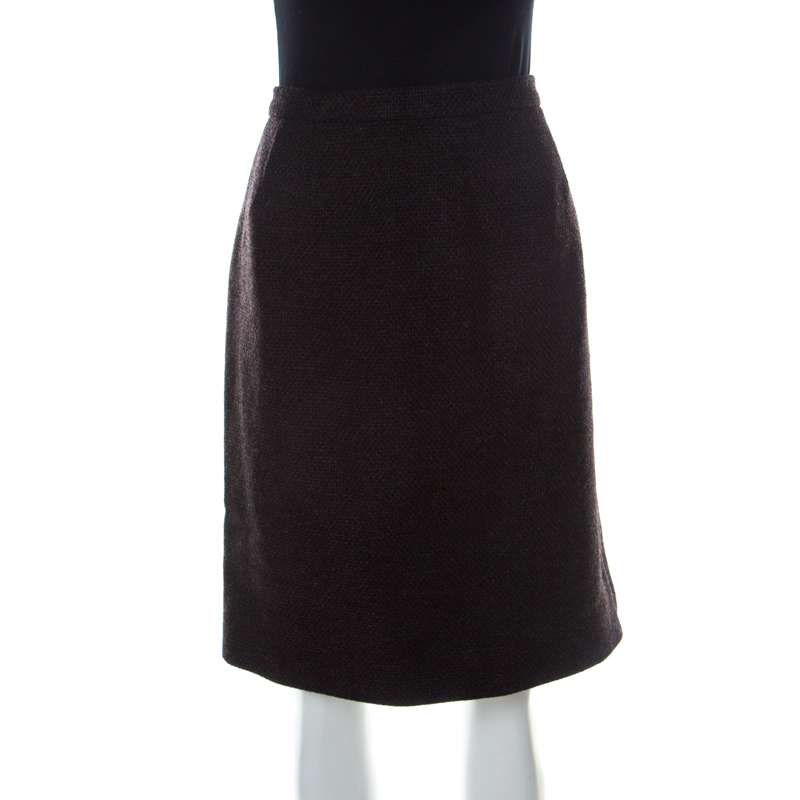 Chanel Brown Tweed Wool Short Skirt XL Chanel | TLC