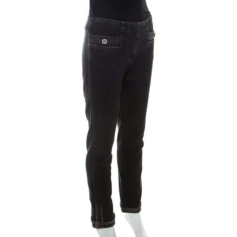 

Chanel Black Stretch Cotton Denim Straight Fit Jeans